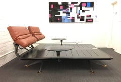 Steel, Leather and Brass Platform King Size Bed by Paolo Piva for B&B Italia