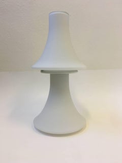 White Frosted Glass Table Lamp by Laurel Lamps