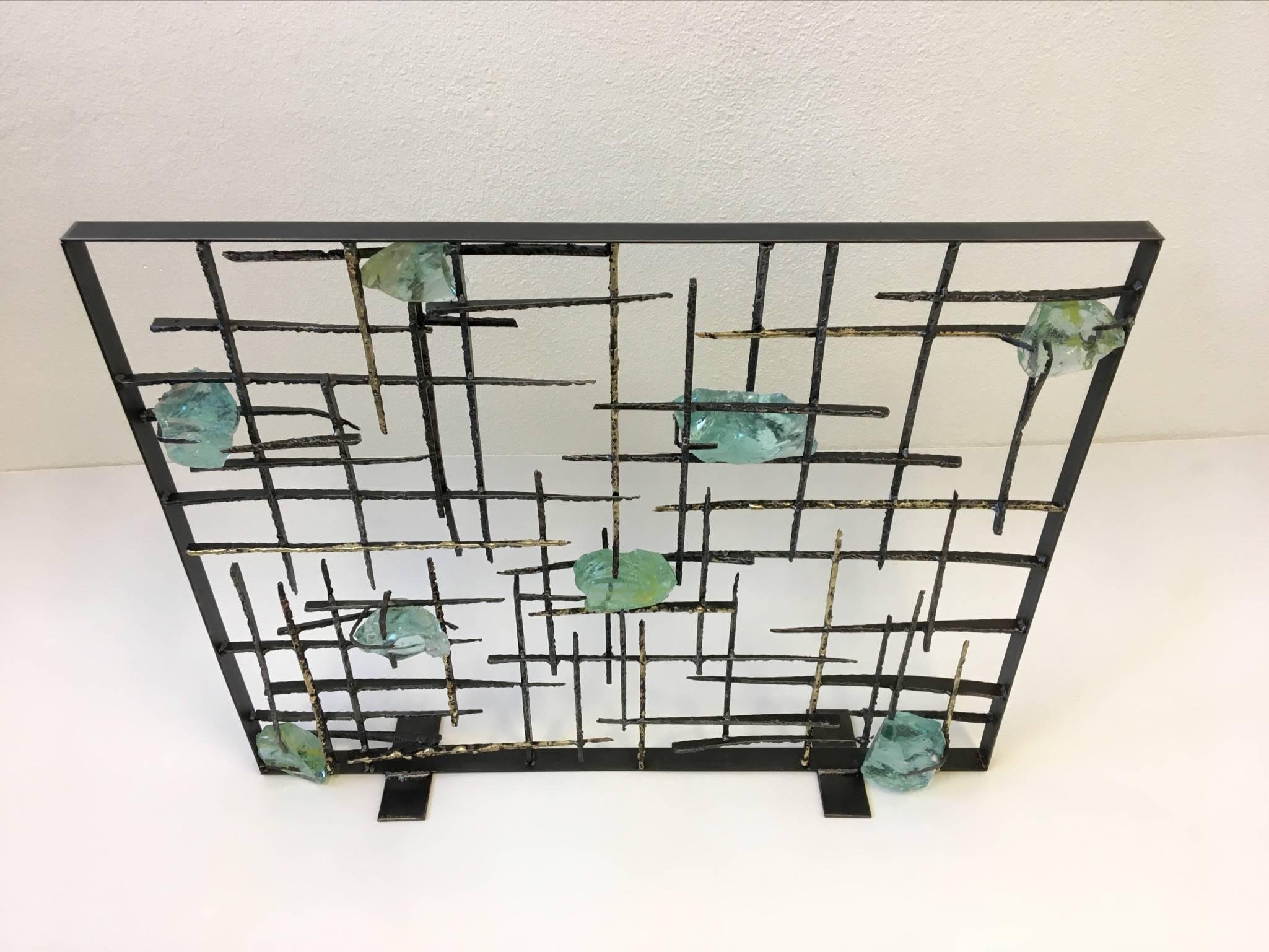 Brutalist Studio Fireplace Screen by American Sculptor John De La Rosa 3