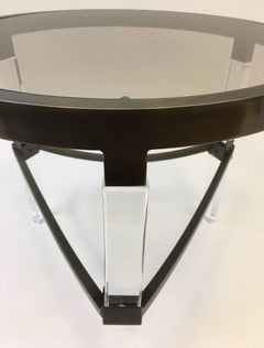 Bronze and Acrylic Side Table by Charles Hollis Jones