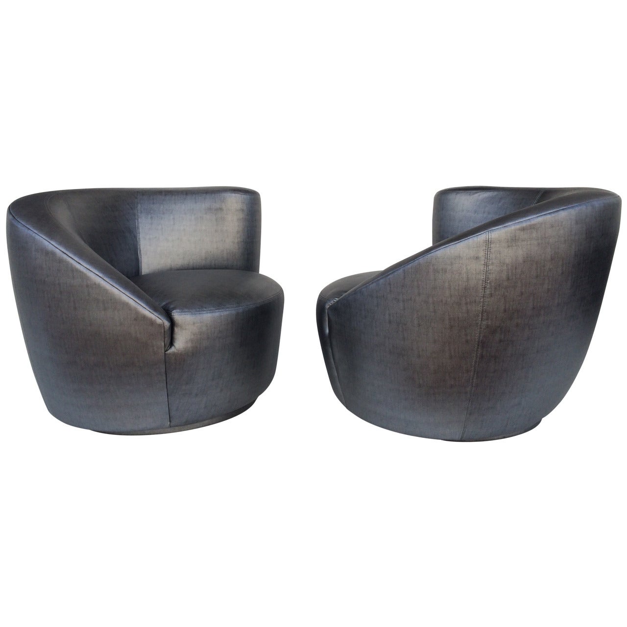 Pair of Swivel Chairs Lounge Chairs by Vladimir Kagan
