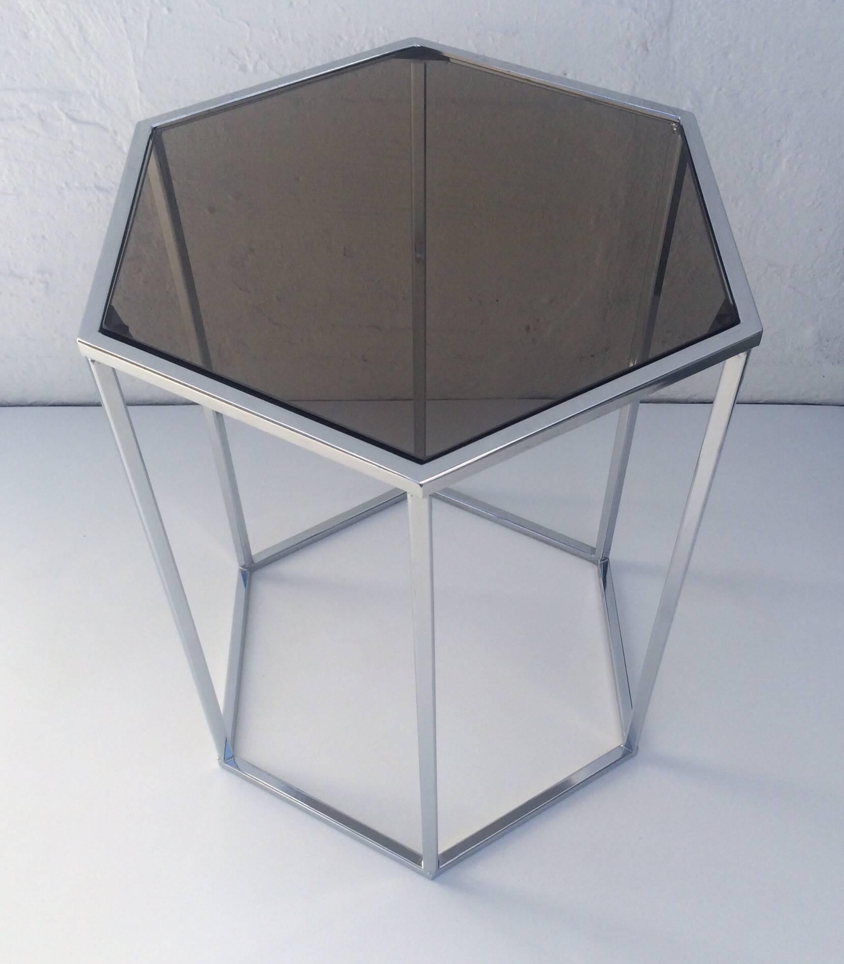 glass hexagon table