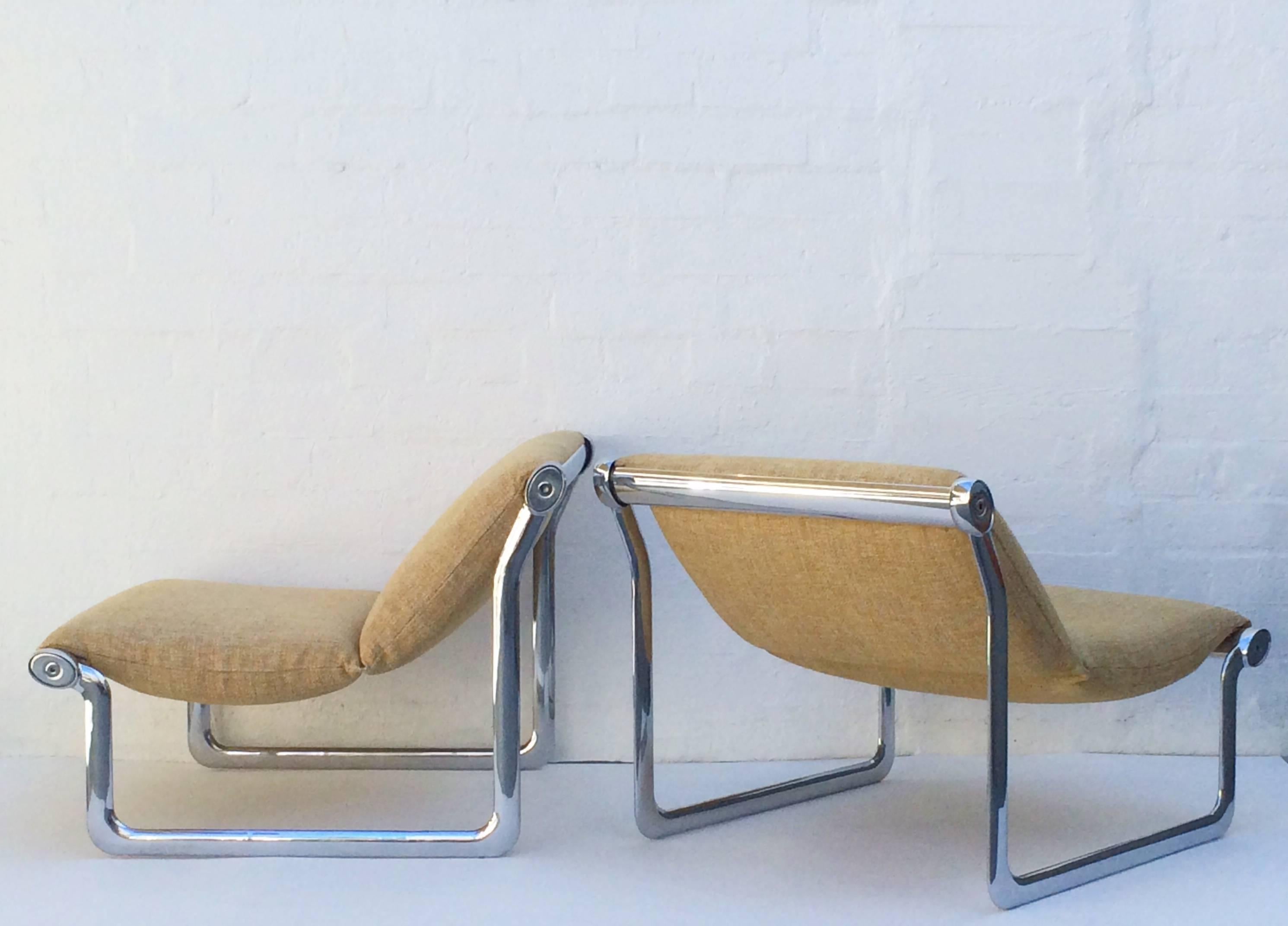 Loungesessel aus poliertem Aluminium von Hannah Morrison für Knoll International  (Poliert)