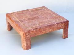 Tessellated Rosso Marble Cocktail Table by Maitland-Smith
