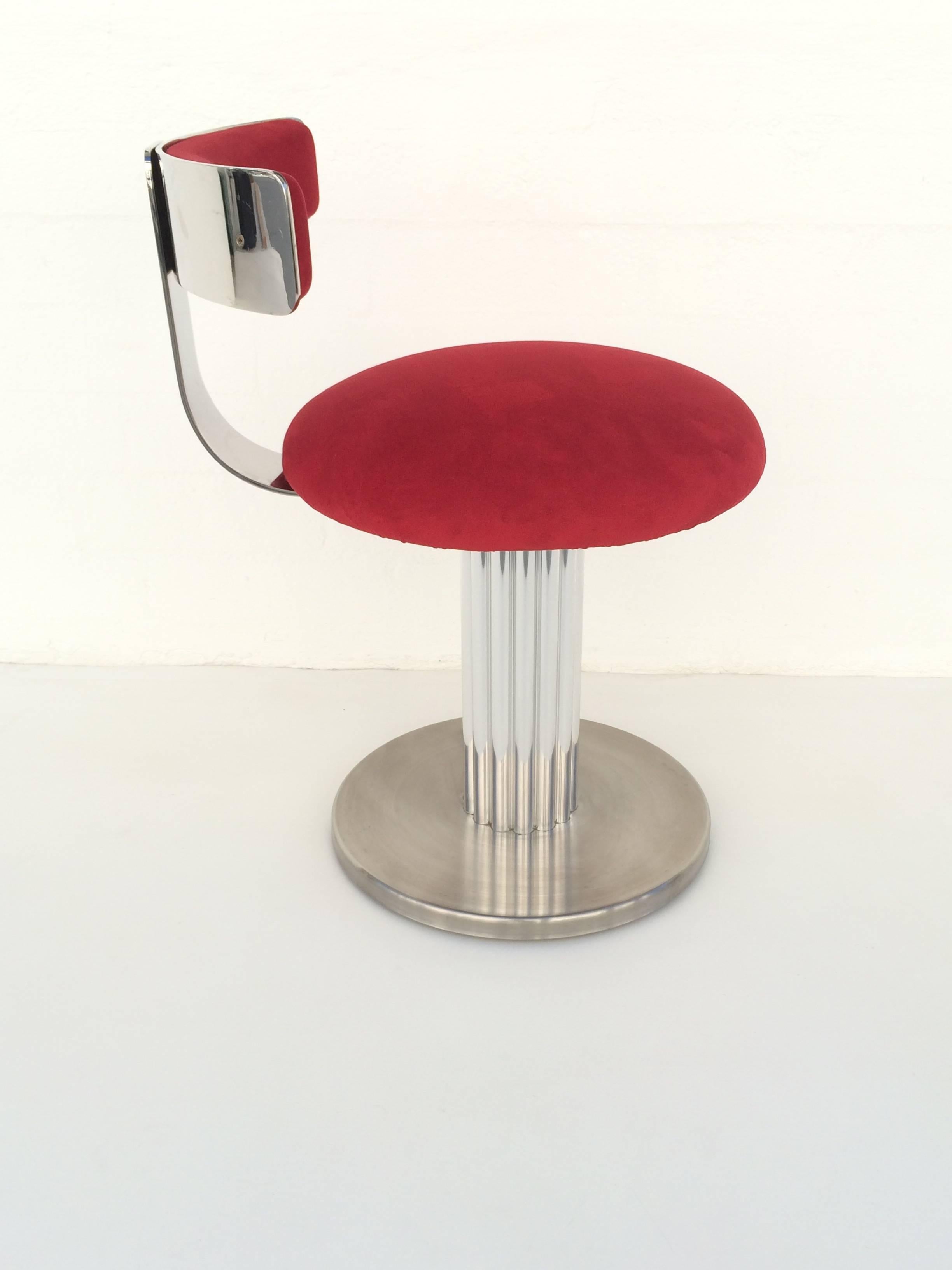 Late 20th Century Set of Four Chrome Swivel Stools Made by Design for Leisure Ltd