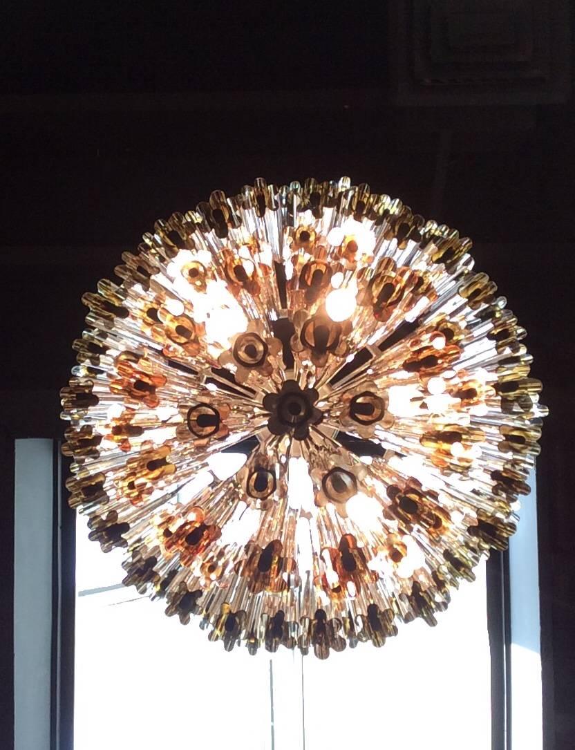 Metal Murano Glass Chandelier Designed Venini for Camer