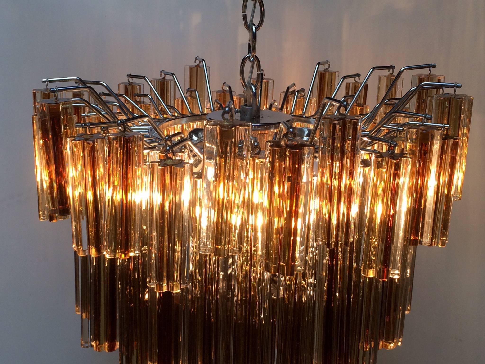 Murano Glass Chandelier Designed Venini for Camer In Excellent Condition In Palm Springs, CA