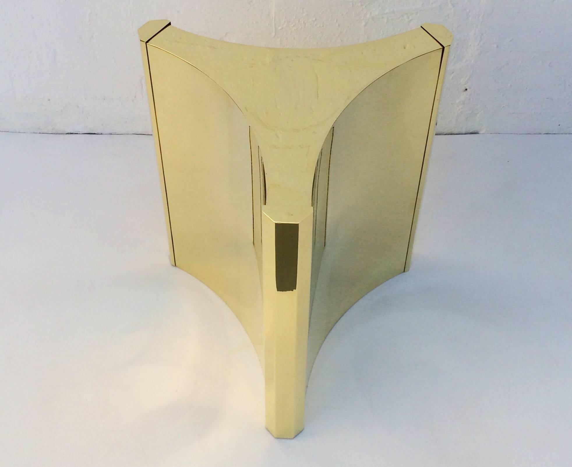 American Polished Brass Trifoil Table Base by Mastercraft