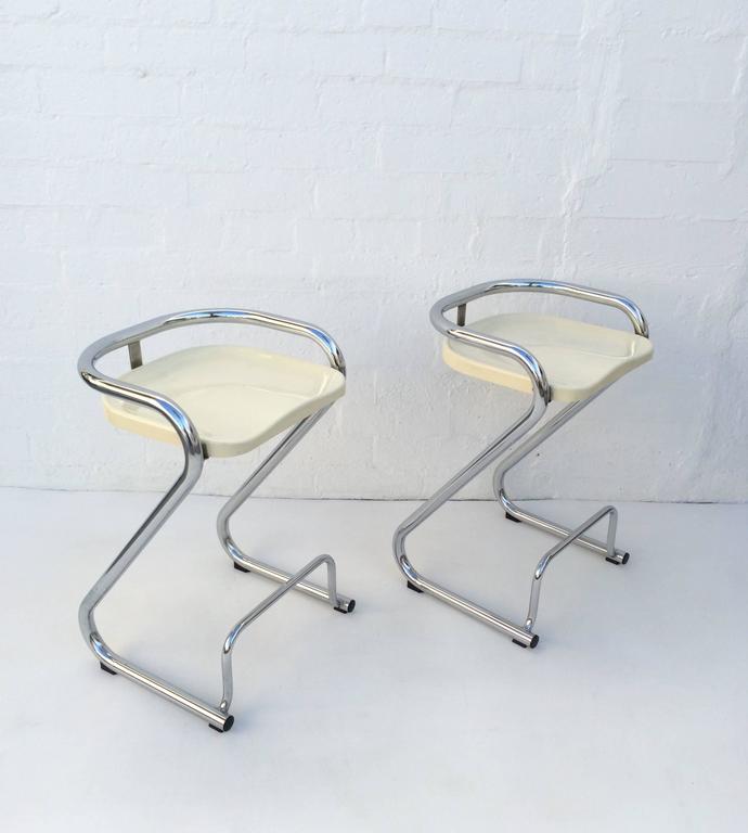 1960s Chrome Barstools by Börger Lindau & Bo Lindekrantz for Lammhults For Sale 3