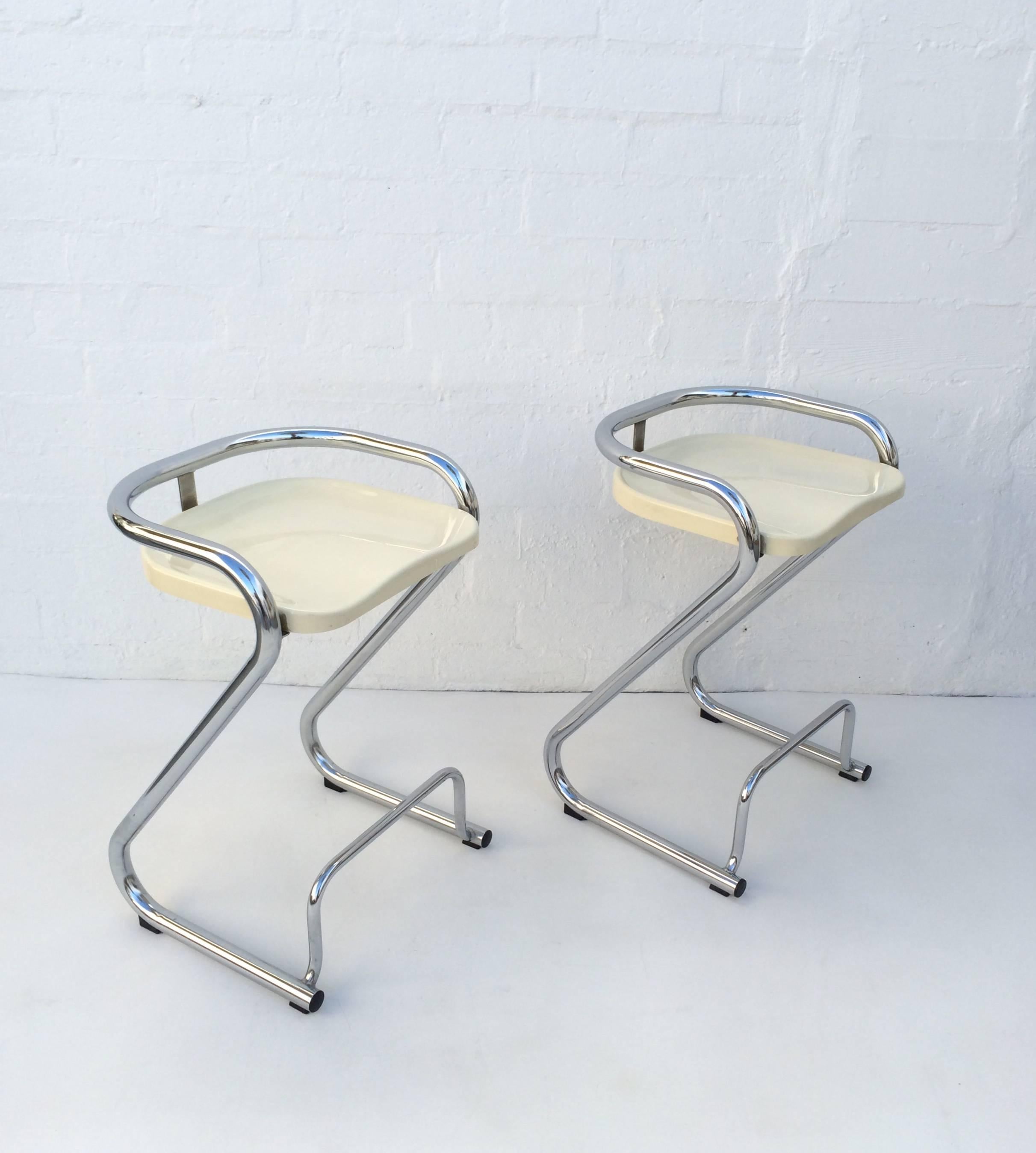 Mid-20th Century 1960s Chrome Barstools by Börger Lindau & Bo Lindekrantz for Lammhults