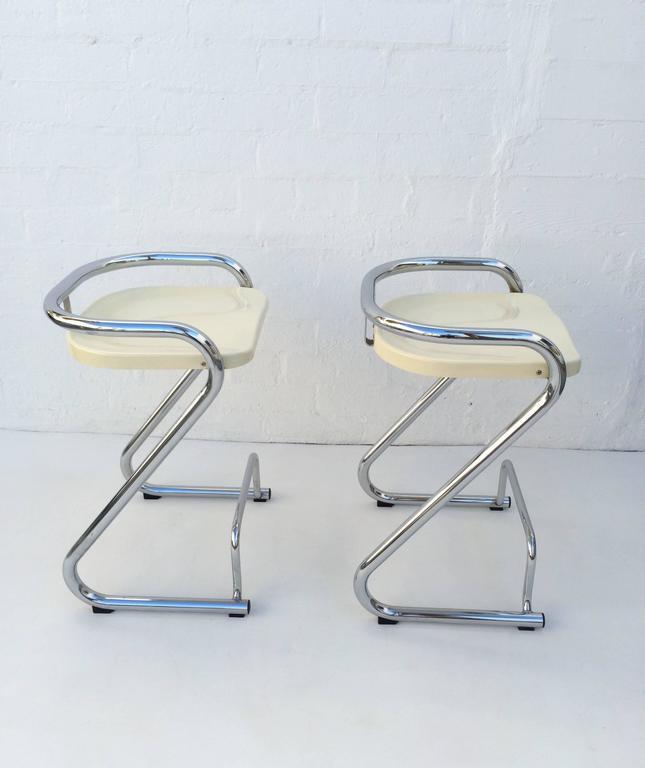 Mid-Century Modern 1960s Chrome Barstools by Börger Lindau & Bo Lindekrantz for Lammhults For Sale