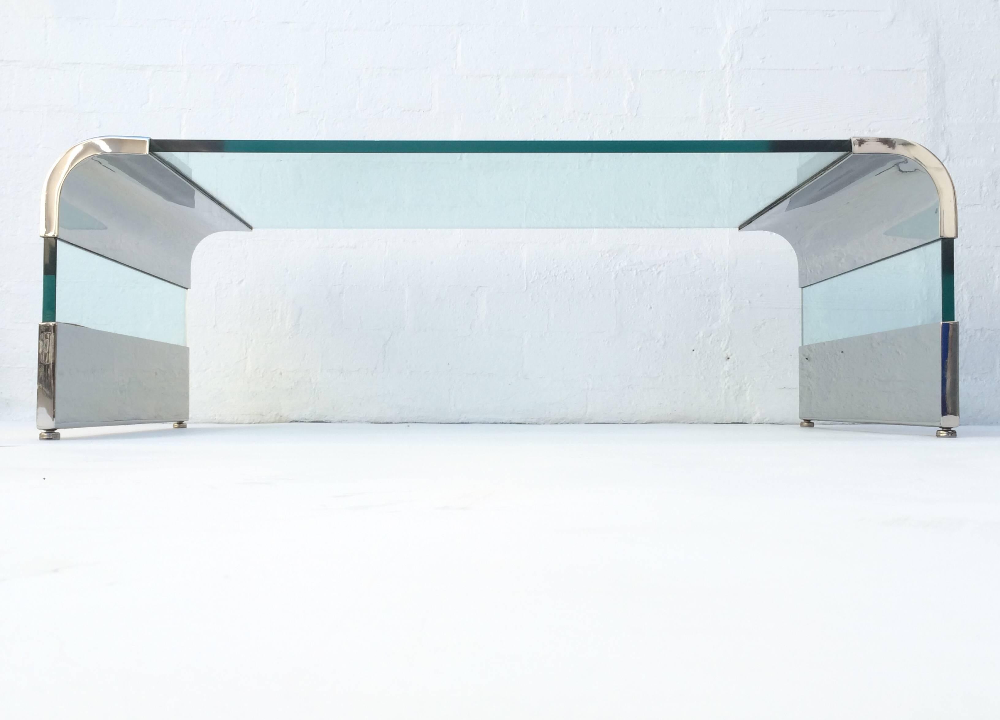 Polished Waterfall Cocktail Table by Leon Rosen for Pace Collection