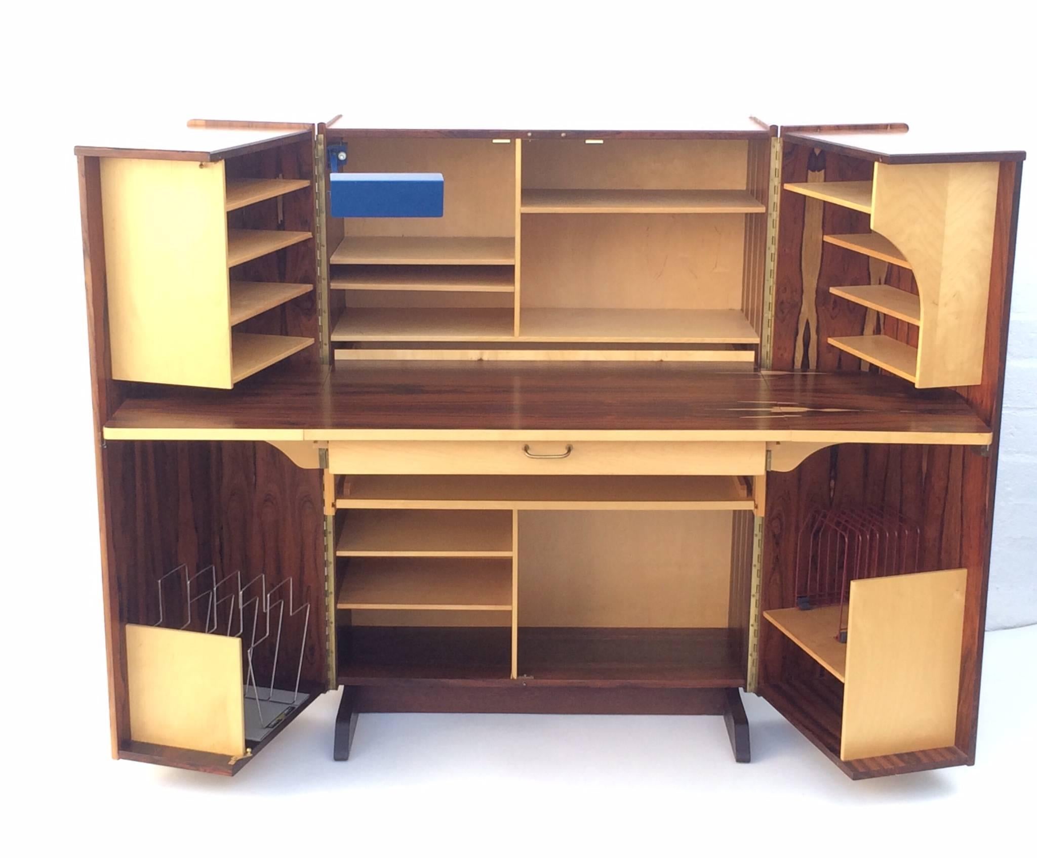 Norwegian Rosewood Fold-Up Desk In Excellent Condition In Palm Springs, CA