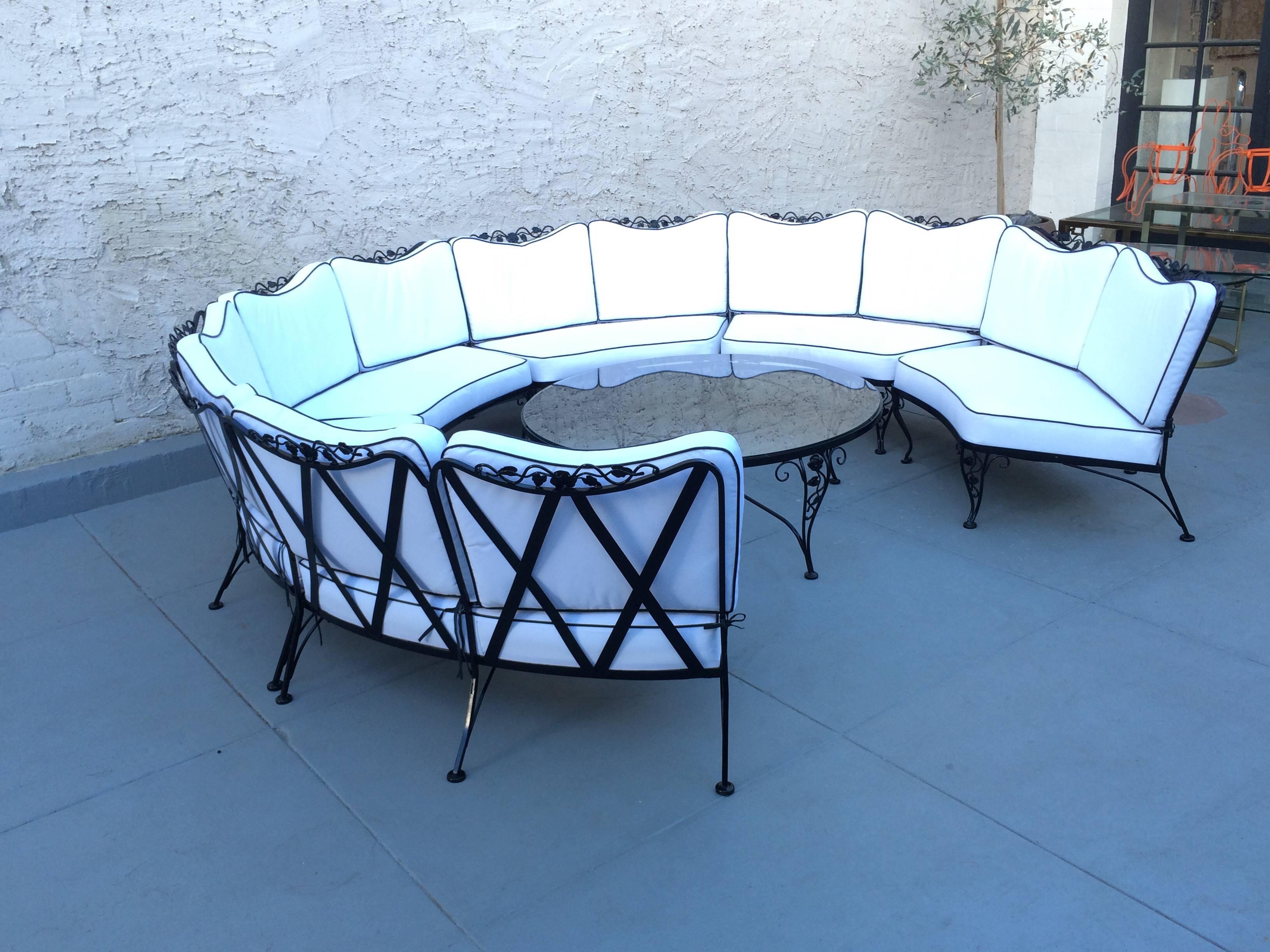 wrought iron outdoor sectional