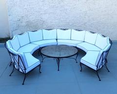 Rare 1950s Outdoor Wrought Iron Sectional by Russell Woodard