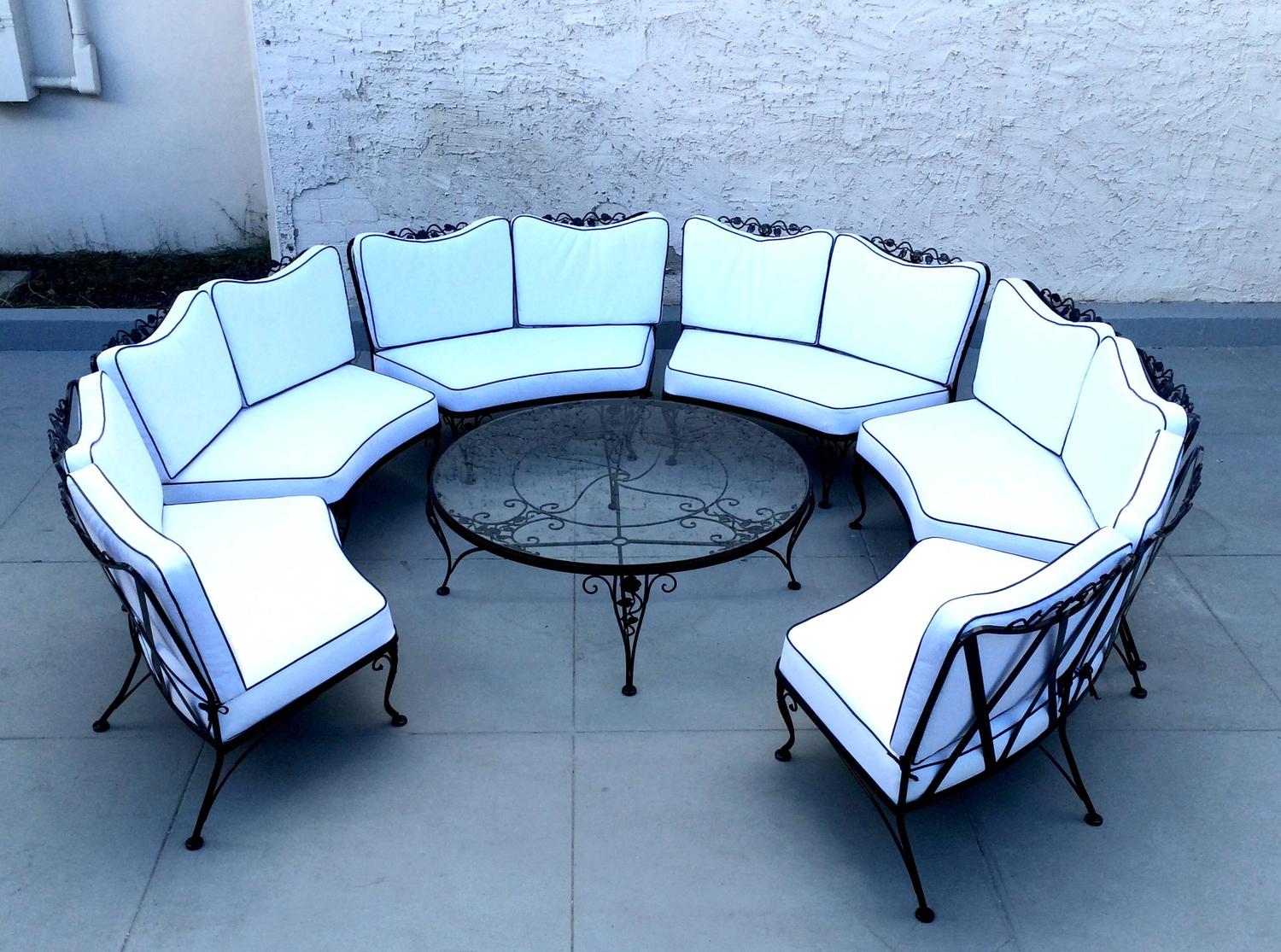 Rare 1950s Outdoor Wrought Iron Sectional by Russell Woodard at 1stdibs