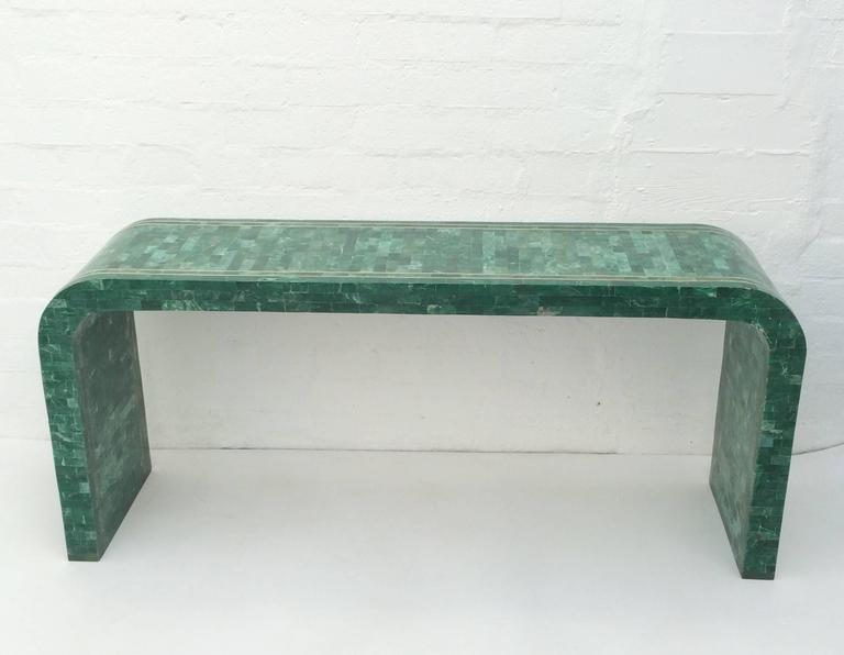 Green Marble and Brass Waterfall Console Table by MaitlandSmith at 1stDibs green marble