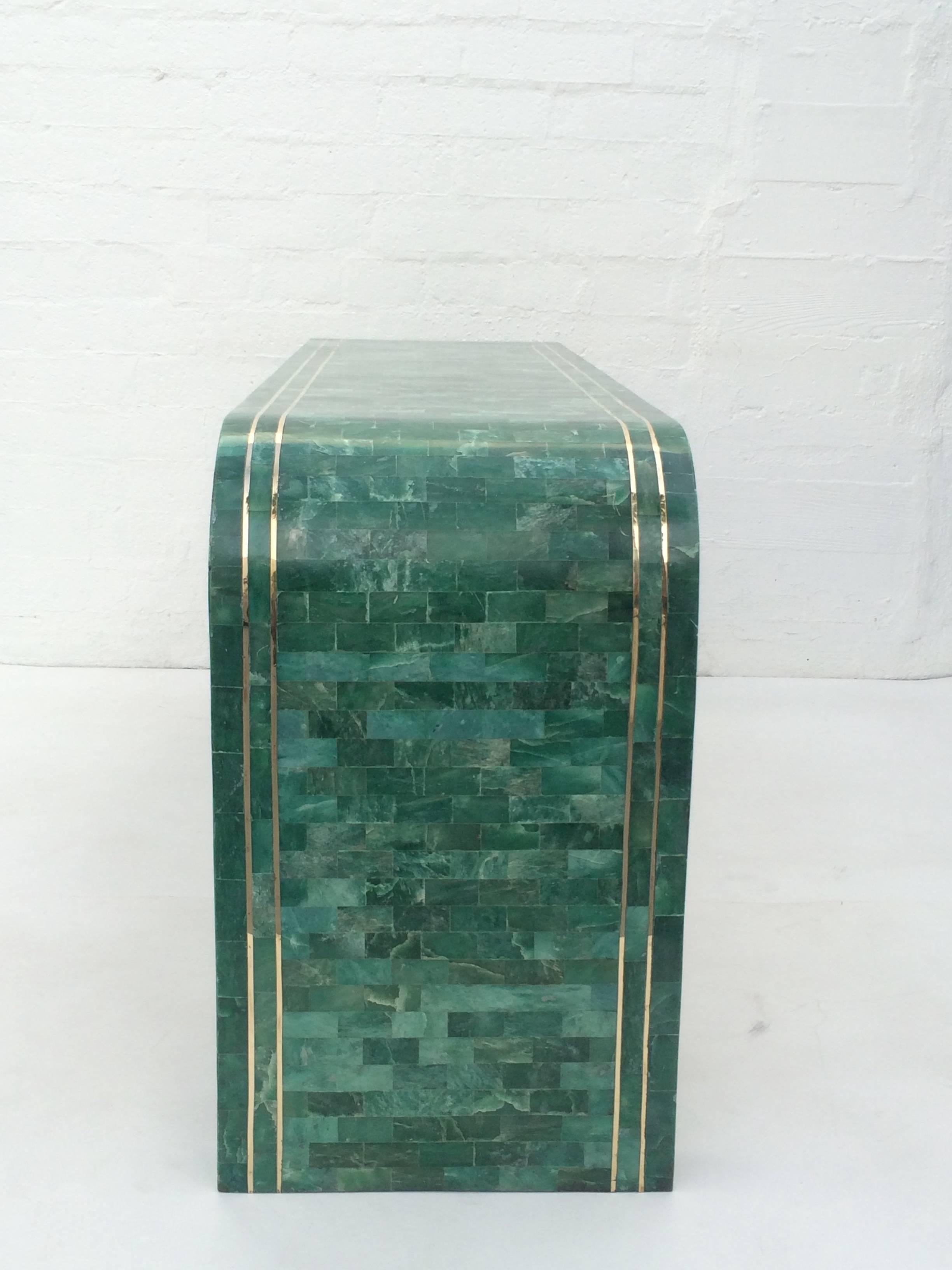 marble waterfall console table