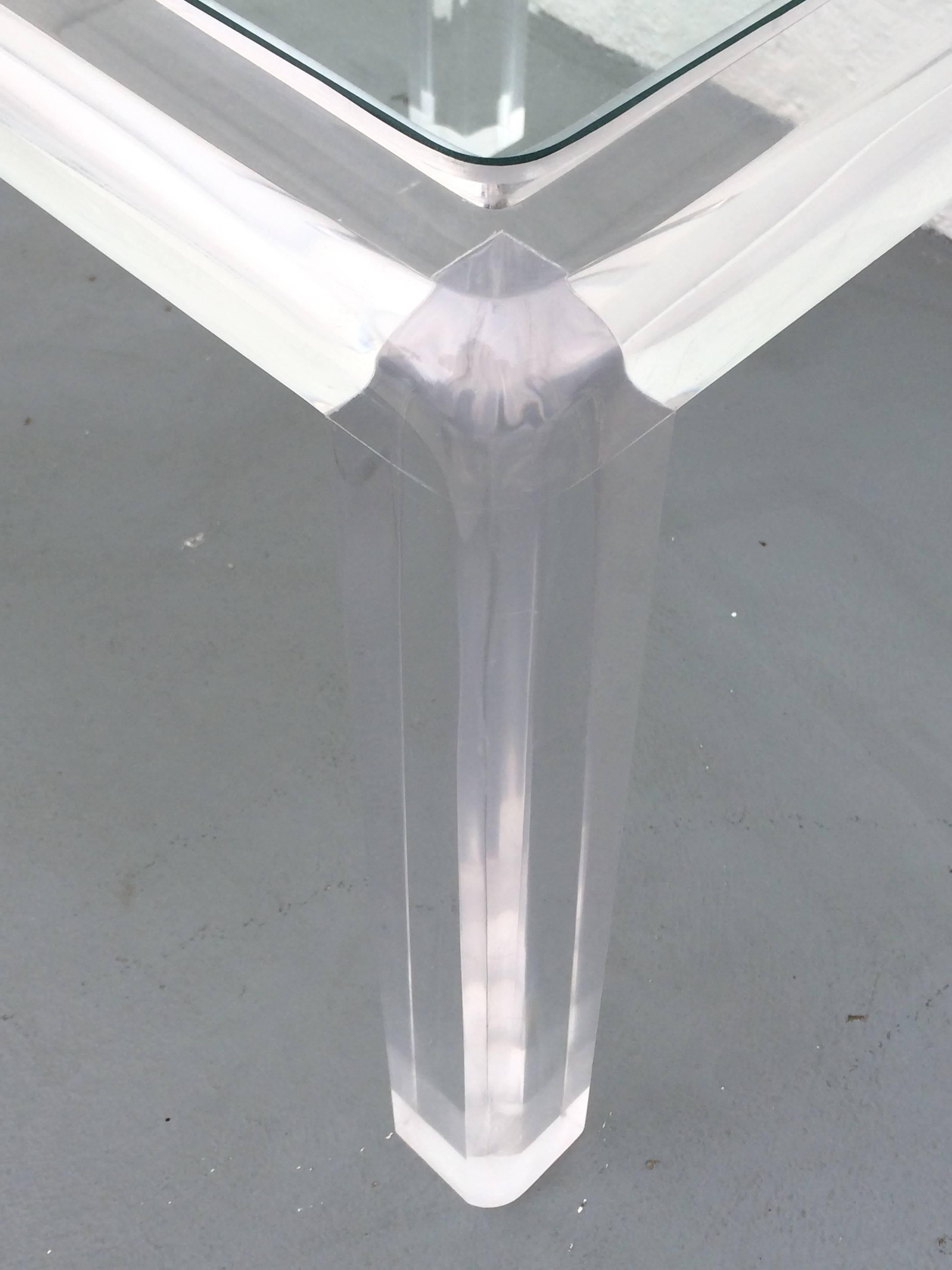 Modern Acrylic and Glass Occasional Table by Les Prismatiques For Sale