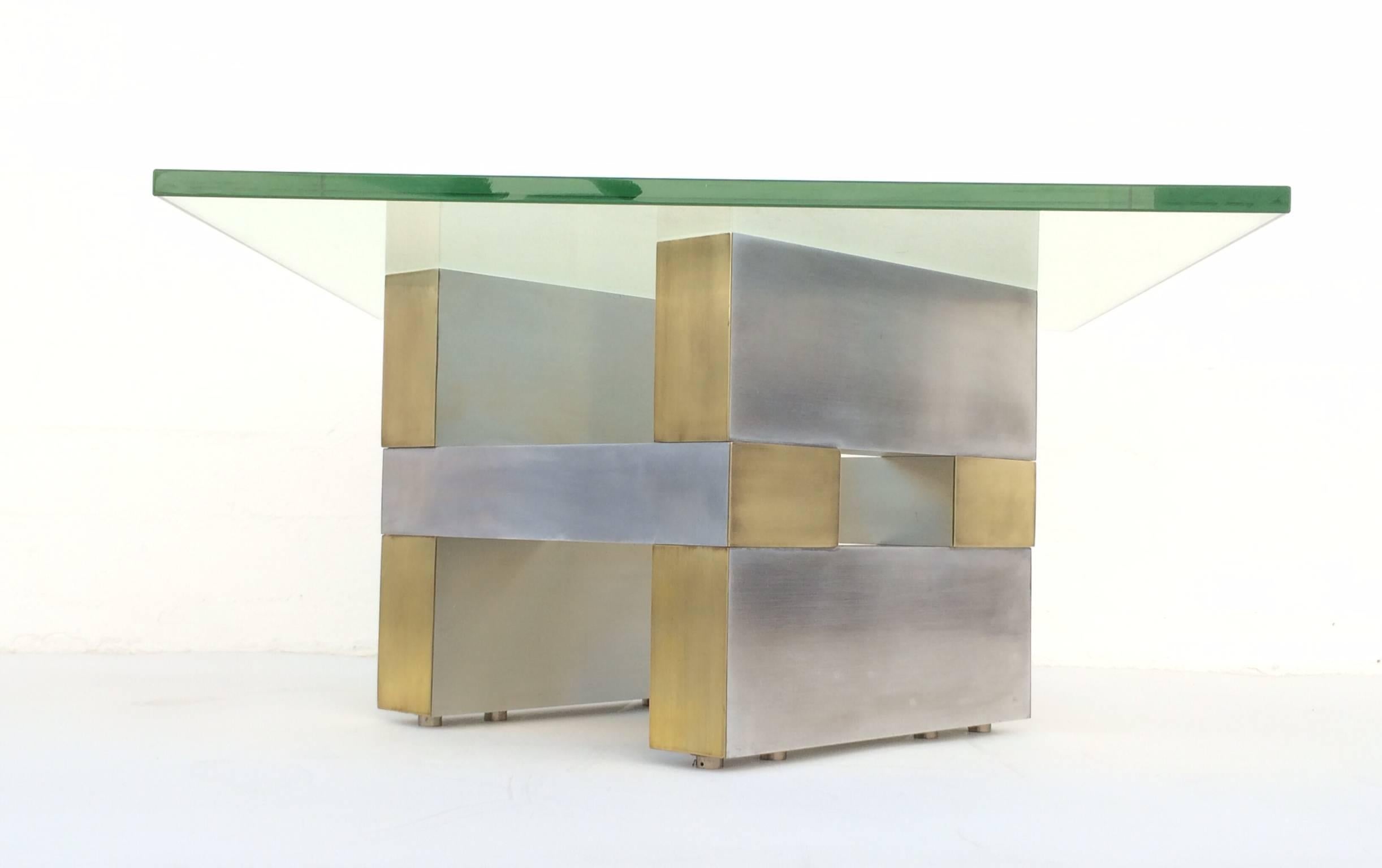 Aluminum and Brass Cocktail Table Base by Paul Mayen for Habitat For Sale 4