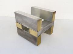 Aluminum and Brass Cocktail Table Base by Paul Mayen for Habitat