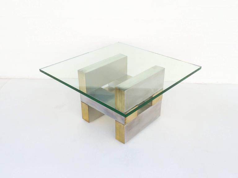 Aluminum and Brass Cocktail Table Base by Paul Mayen for Habitat For