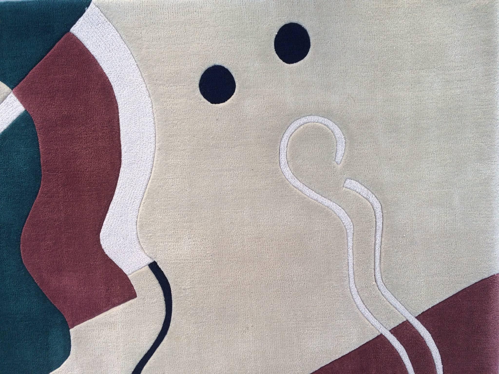 Virgin Wool Abstract Rug by Edward Fields In Excellent Condition In Palm Springs, CA