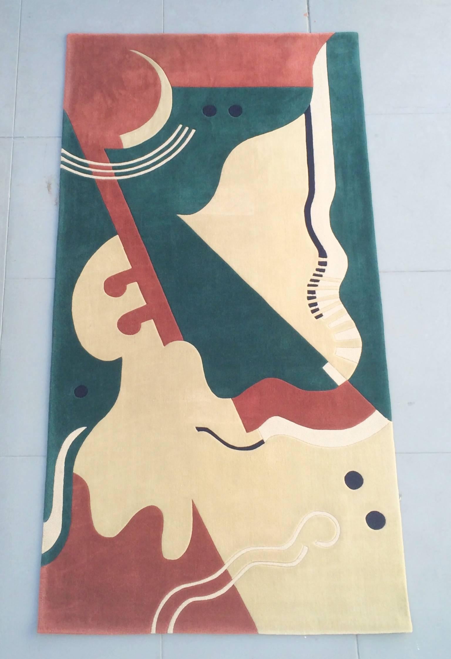 An attractive abstract 100% virgin wool rug by Edward Fields. 
Dated 1992. 

