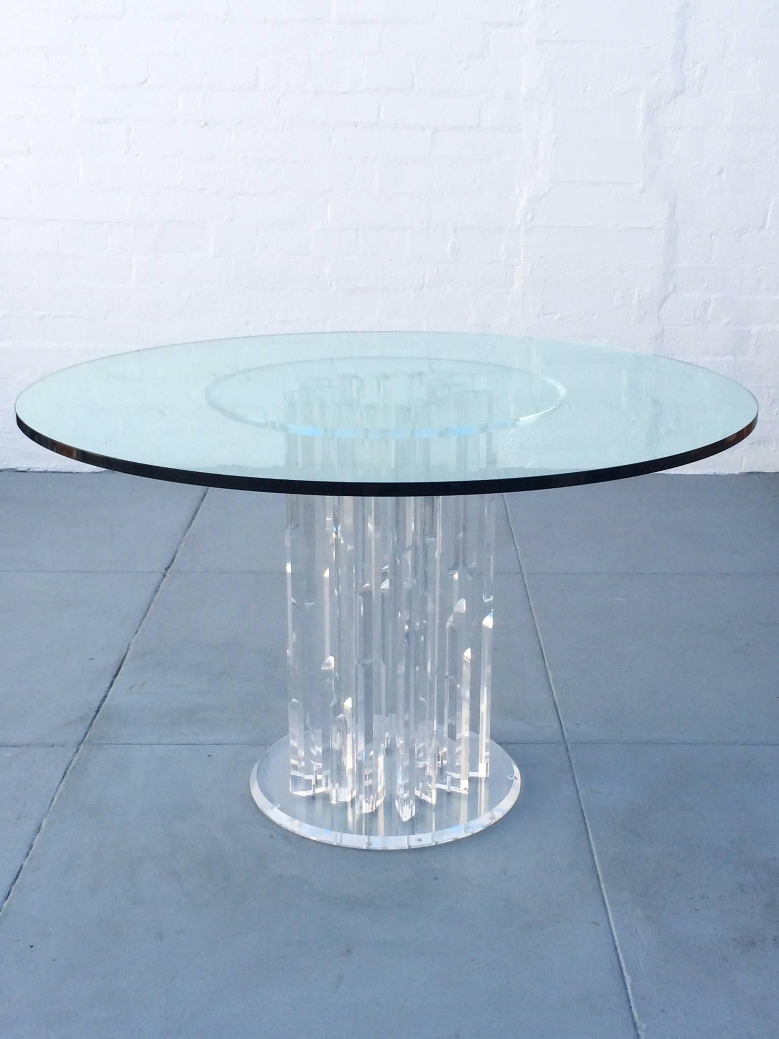 Acrylic and Glass Dining Table, circa 1970s 2