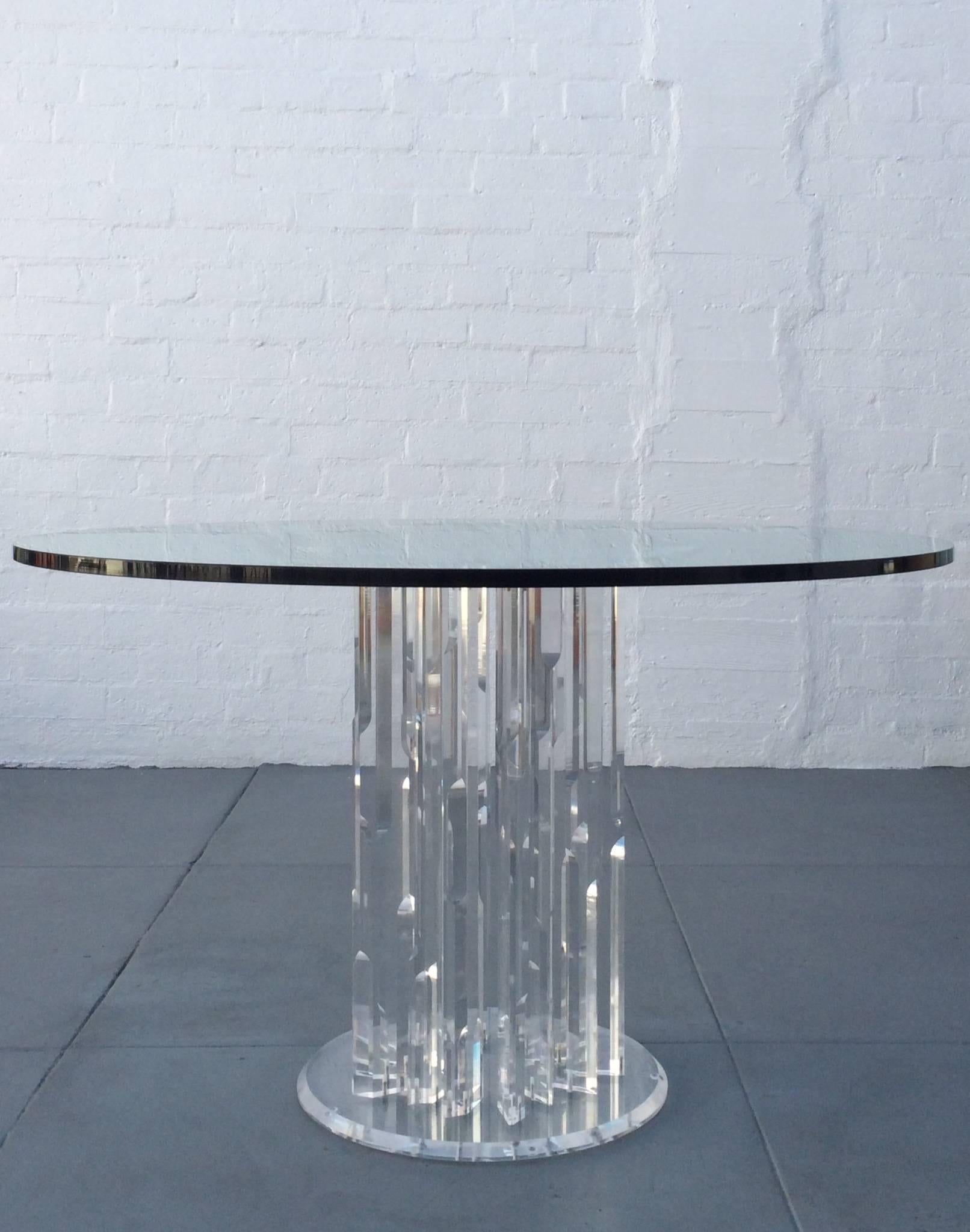 Mid-Century Modern Acrylic and Glass Dining Table, circa 1970s