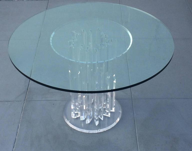 Acrylic and Glass Dining Table, circa 1970s at 1stDibs