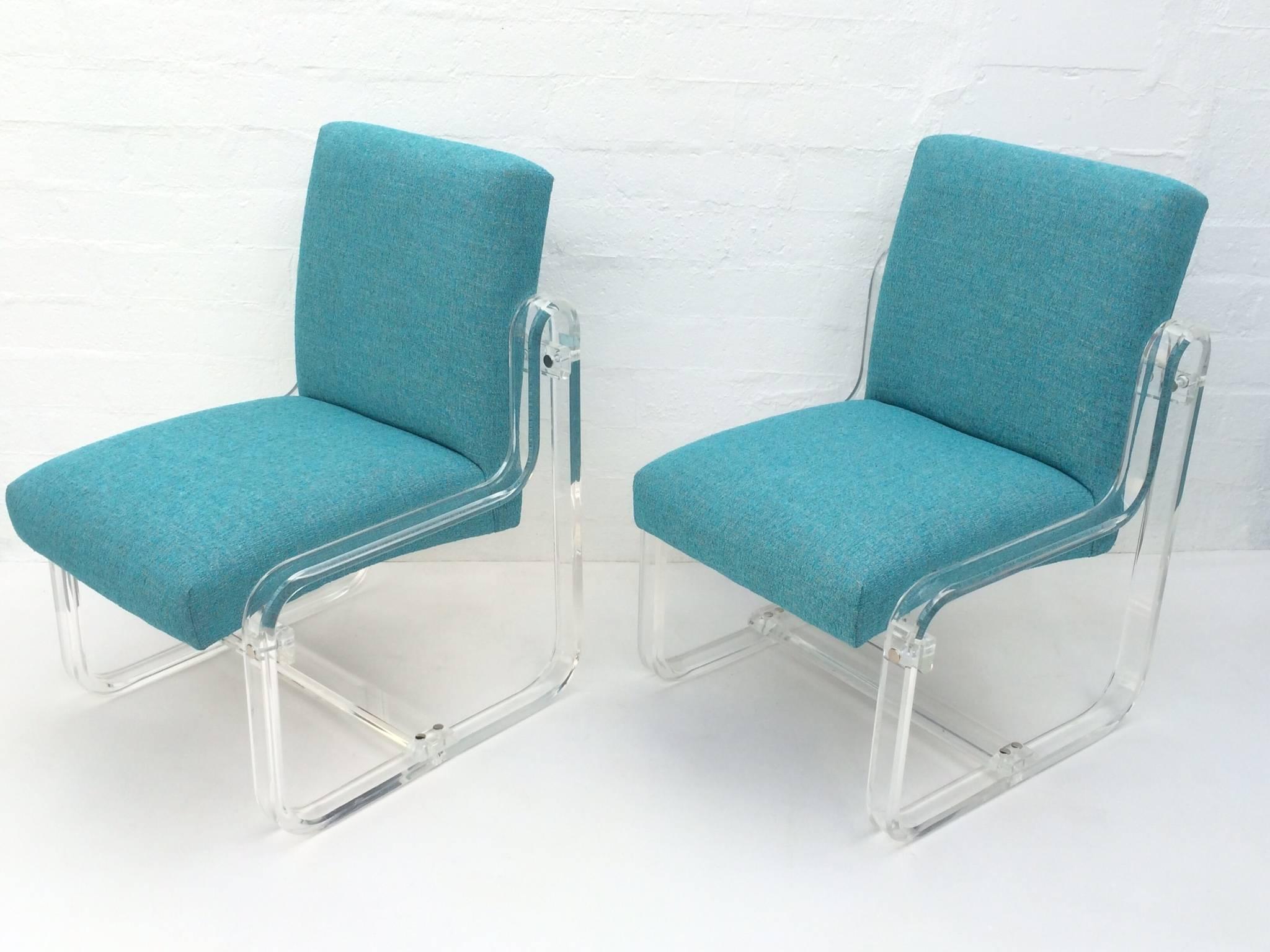 acrylic blue chairs