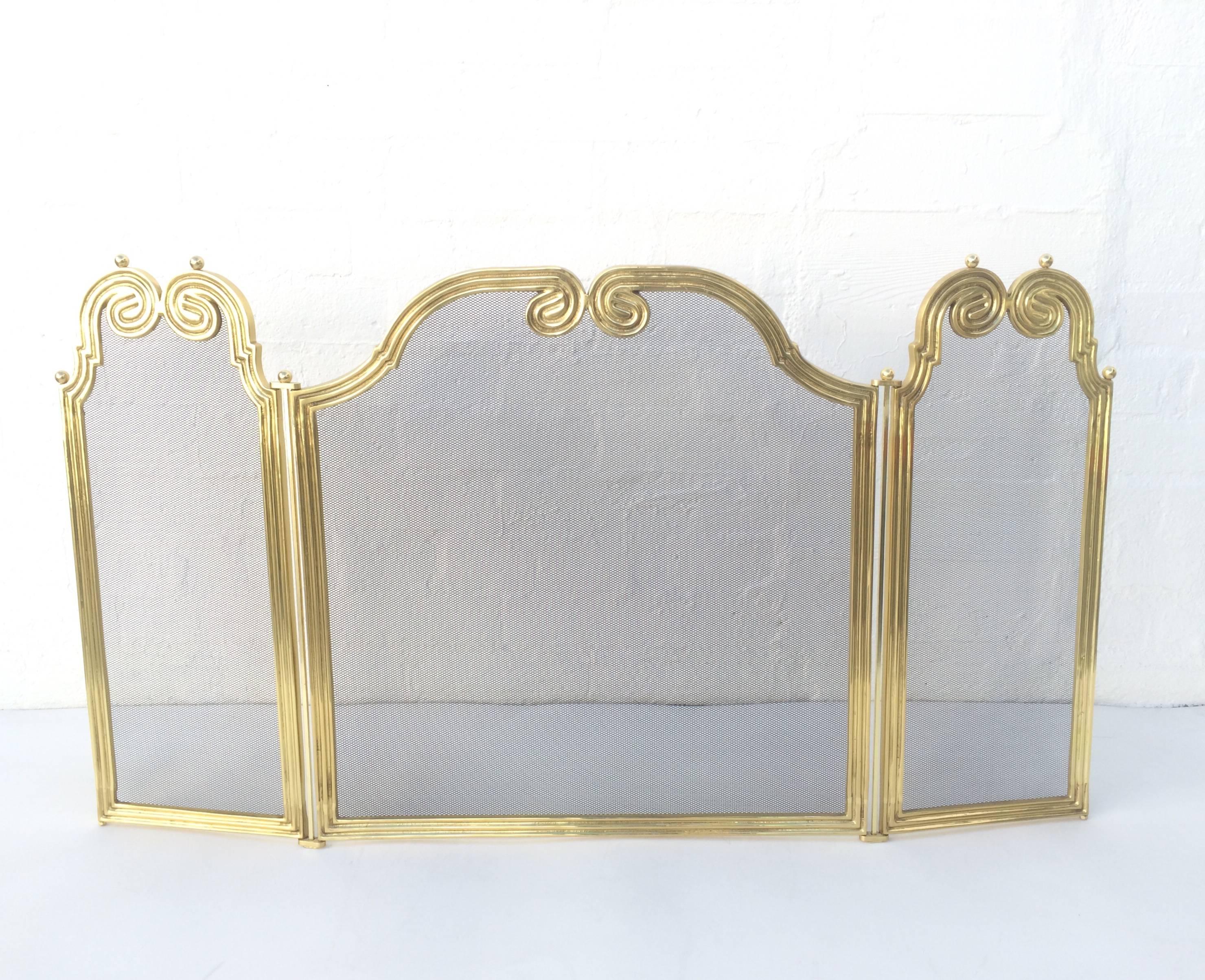 Modern Brass Fireplace Screen