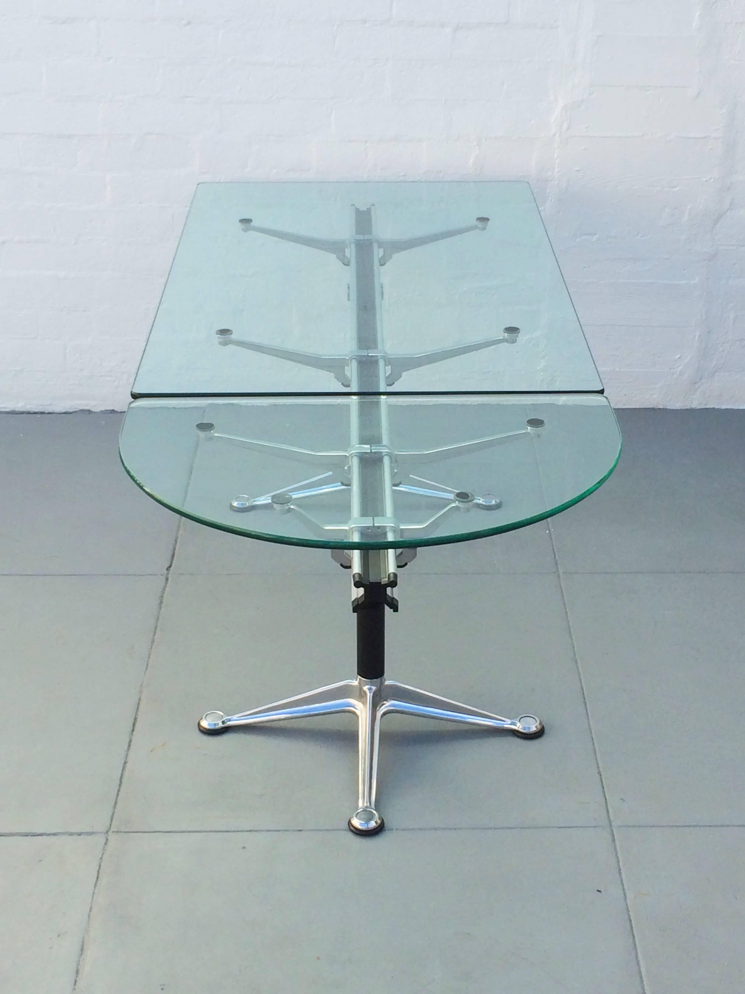 American Glass and Aluminum Table Designed by Bruce Burdick for Herman Miller