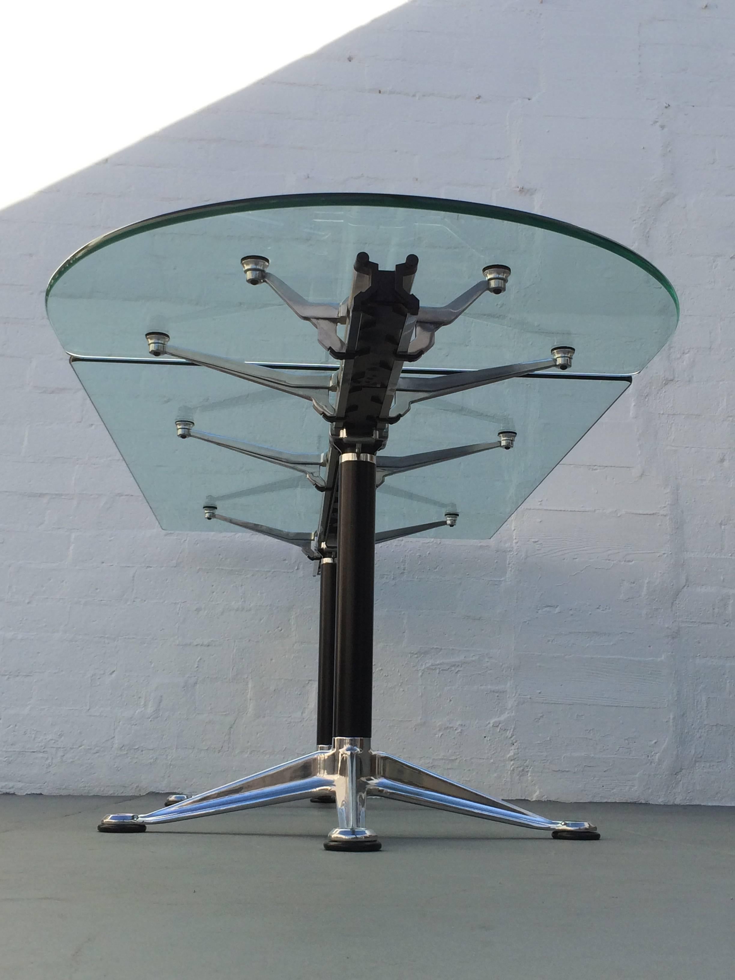 Glass and Aluminum Table Designed by Bruce Burdick for Herman Miller In Excellent Condition In Palm Springs, CA