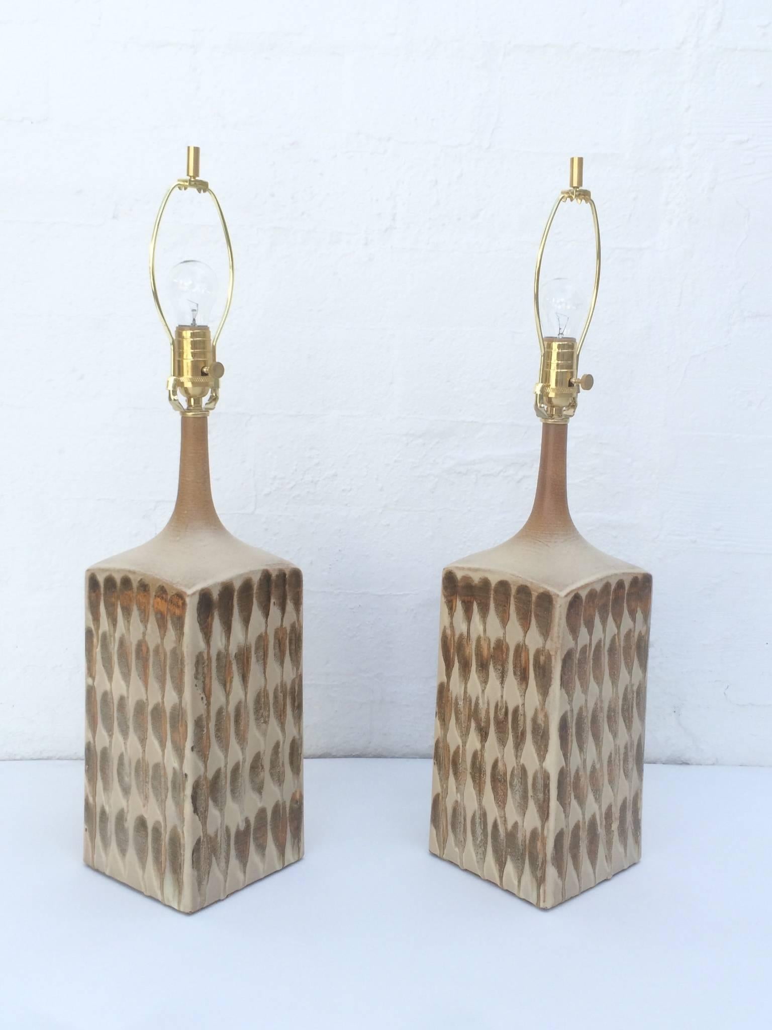Ceramic Studio Table Lamps In Excellent Condition In Palm Springs, CA