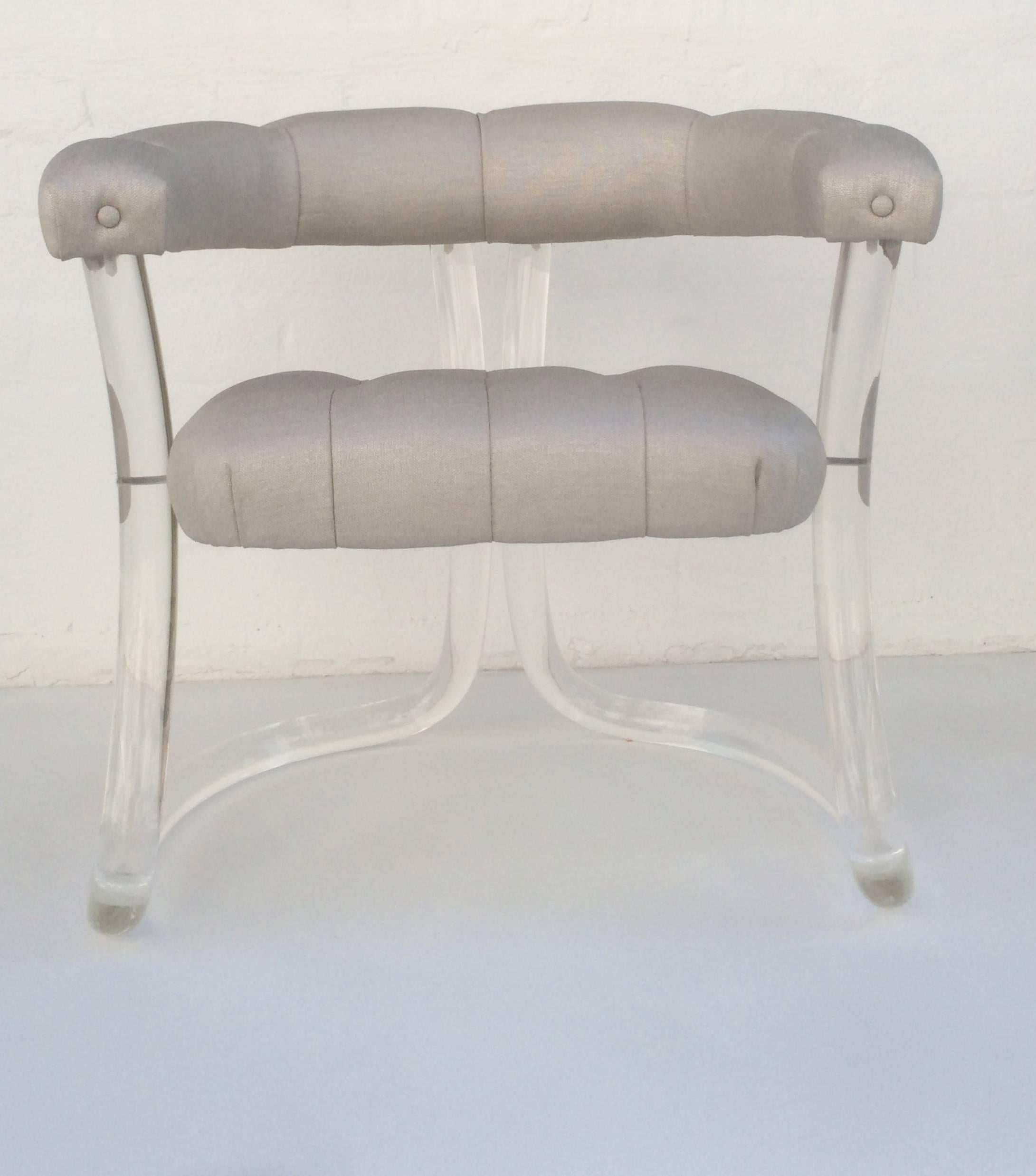 Pair Sculpted Acrylic Armchairs For Sale 2