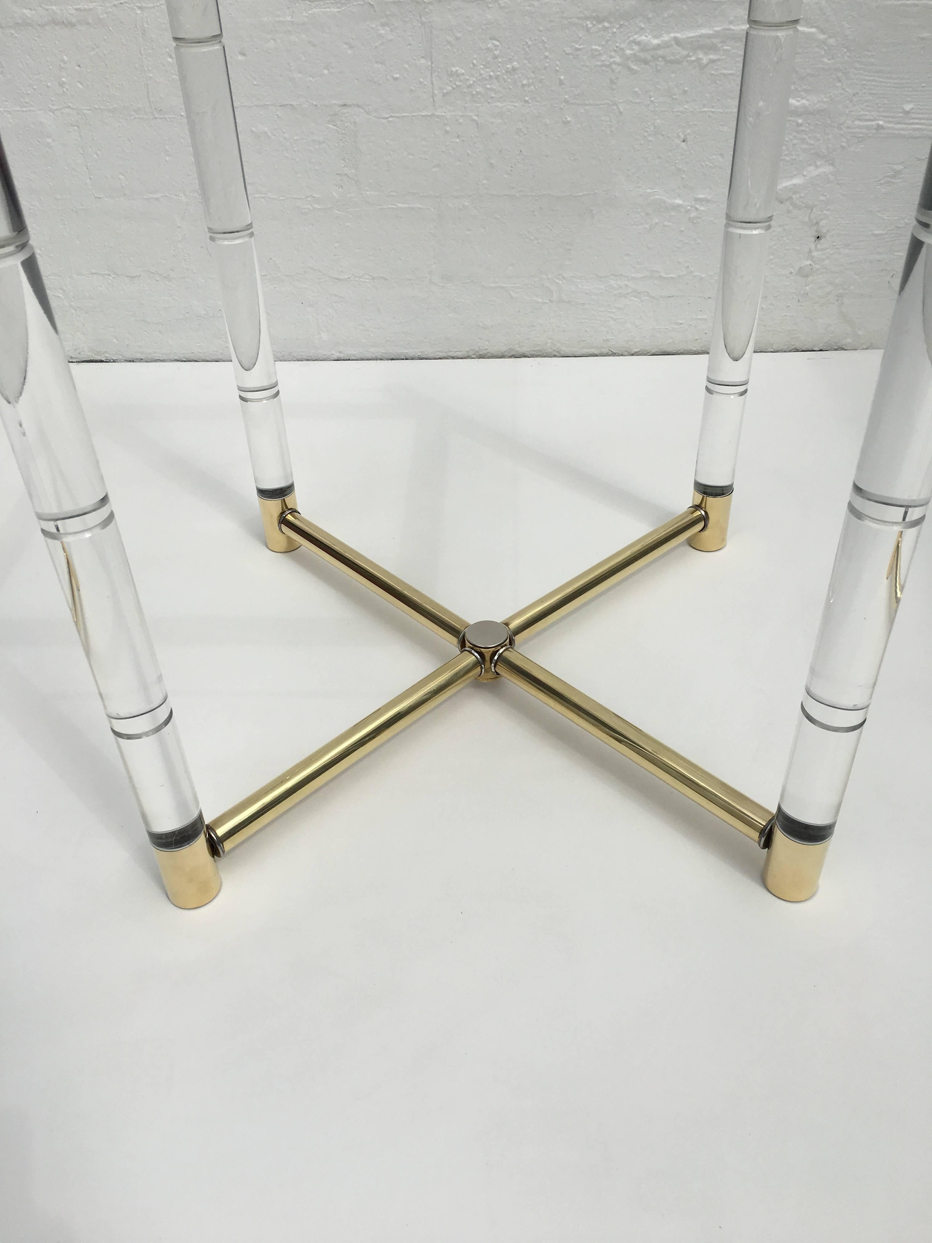 Mid-20th Century Polished Brass and Faux Bamboo Center Table by Charles Hollis Jones For Sale
