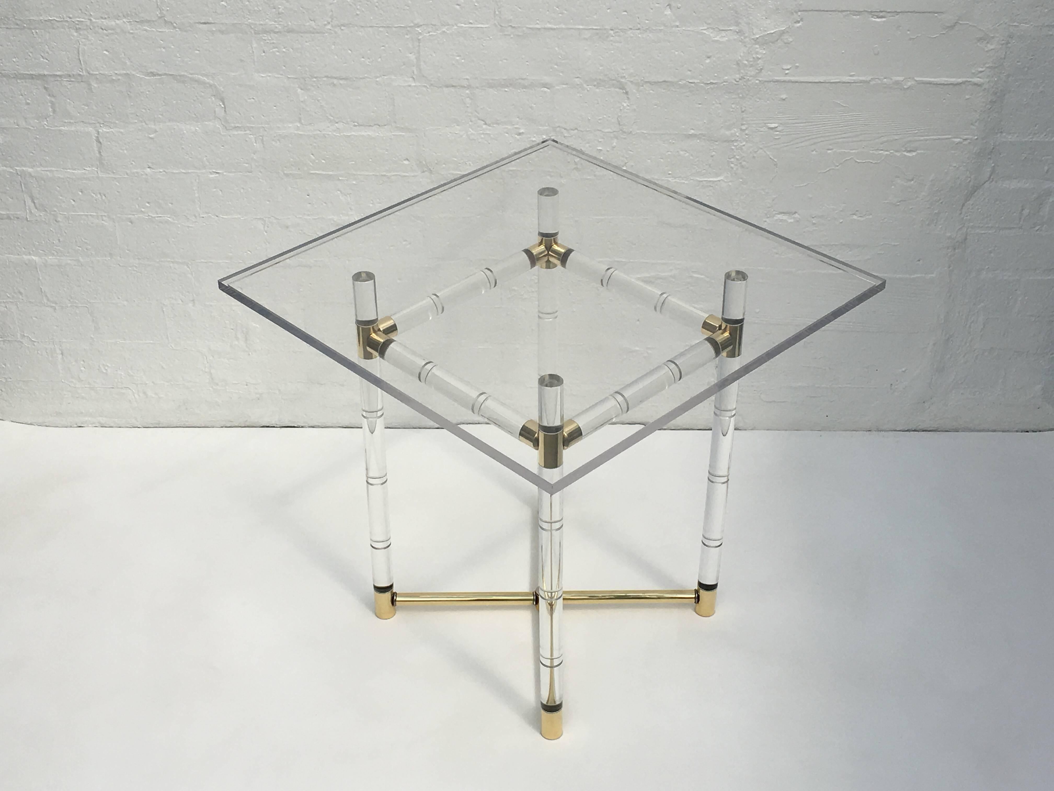 Polished Brass and Faux Bamboo Center Table by Charles Hollis Jones For Sale 3