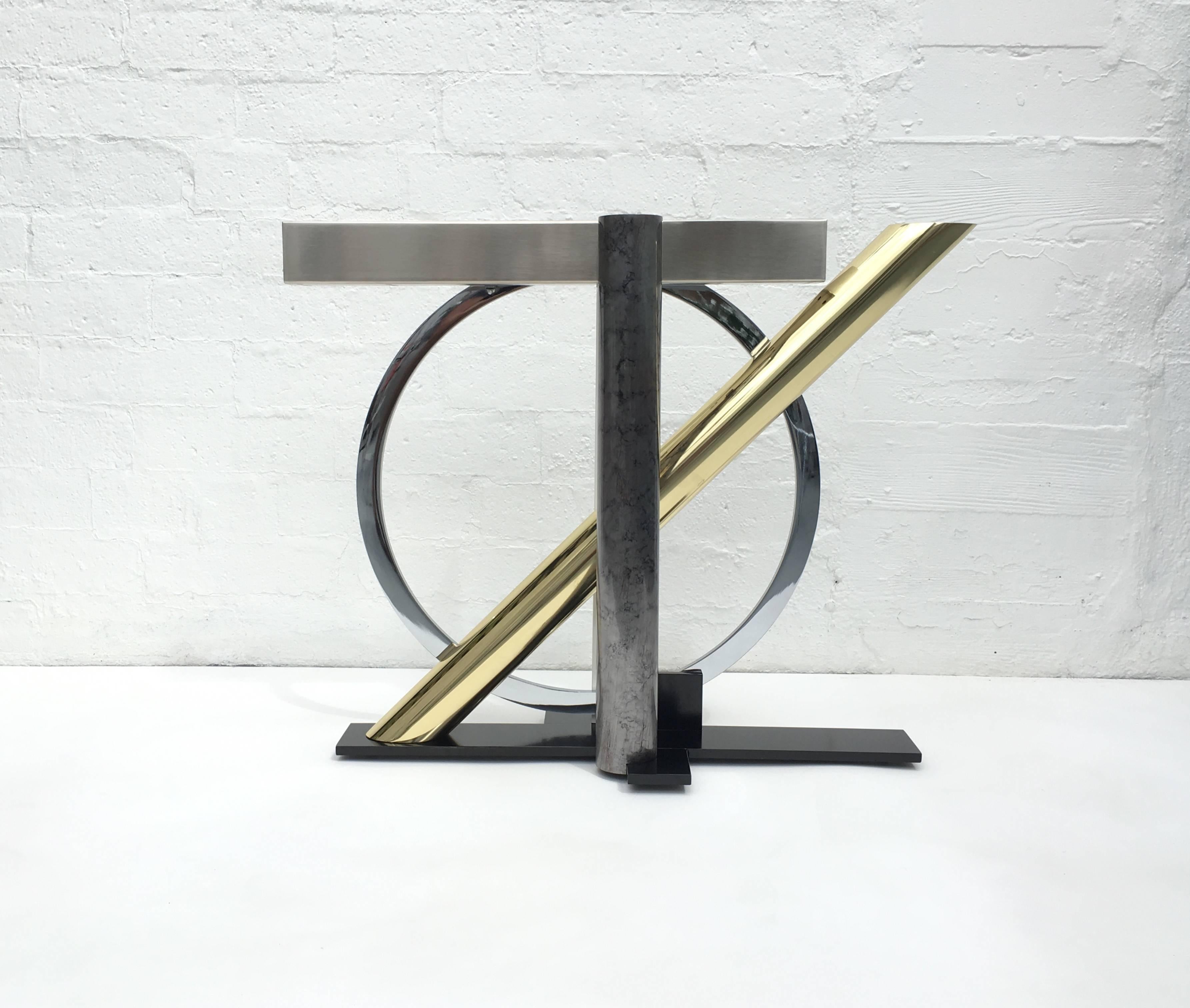 Polished Sculptural Console Table by Kaizo Oto for Design Institute of America