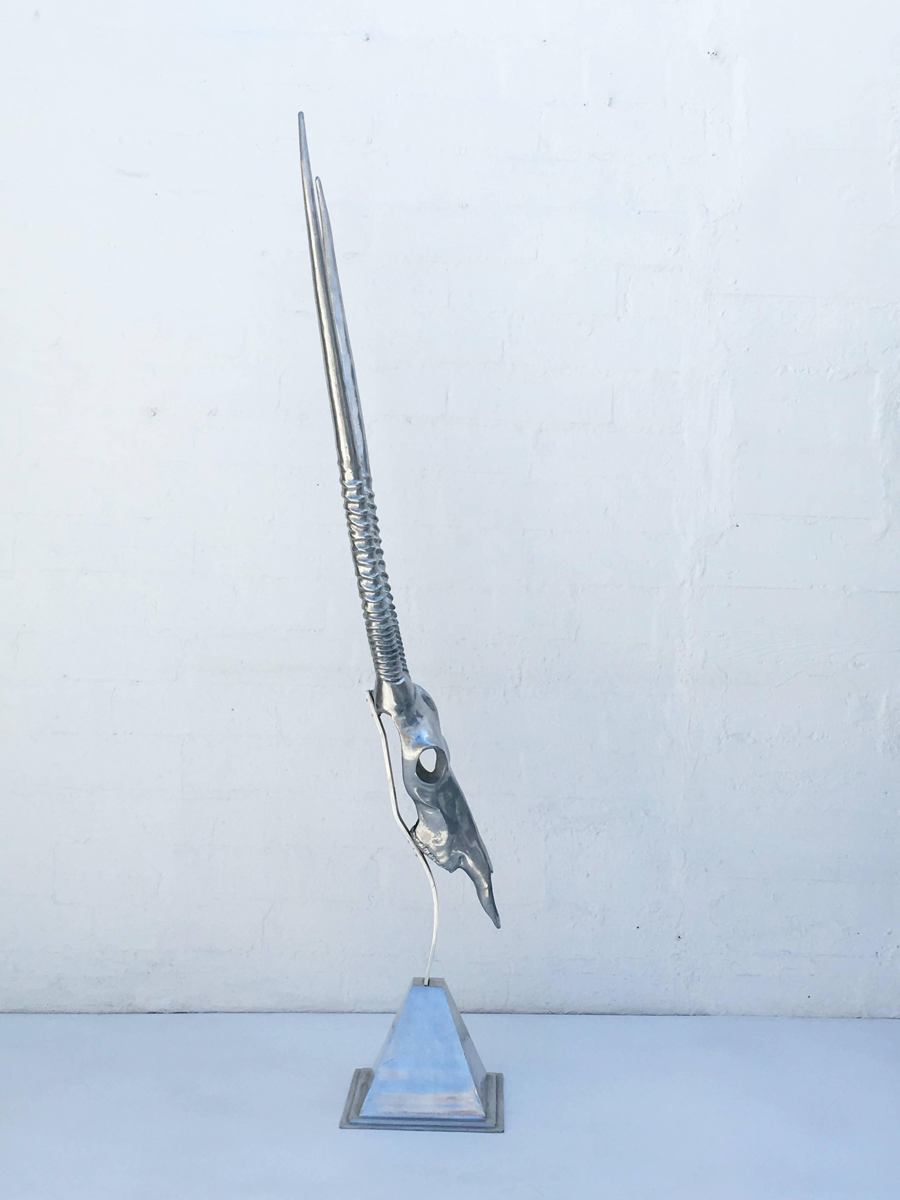 Modern Polished Aluminum Antelope Sculpture by Arthur Court