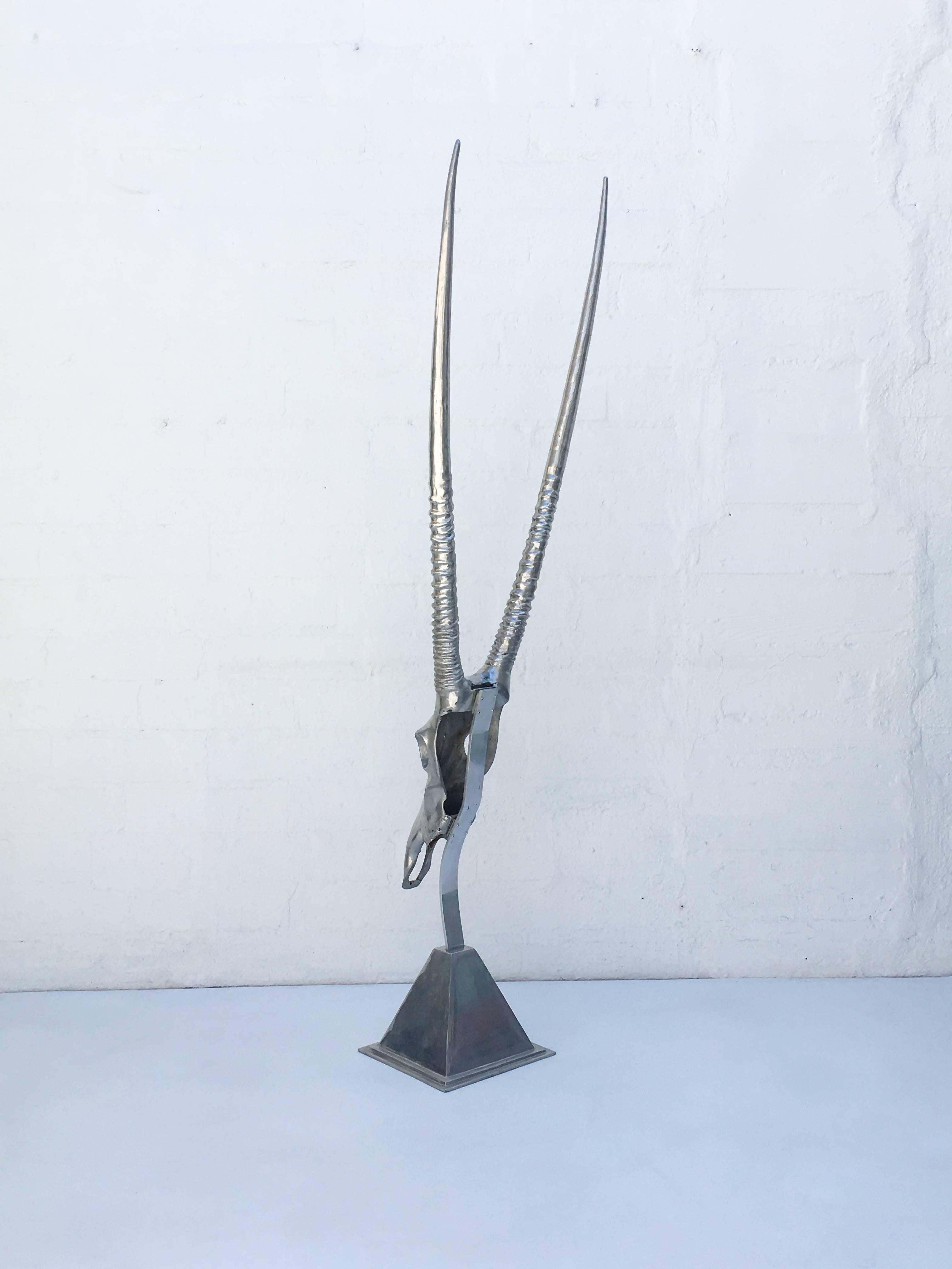 Mid-20th Century Polished Aluminum Antelope Sculpture by Arthur Court