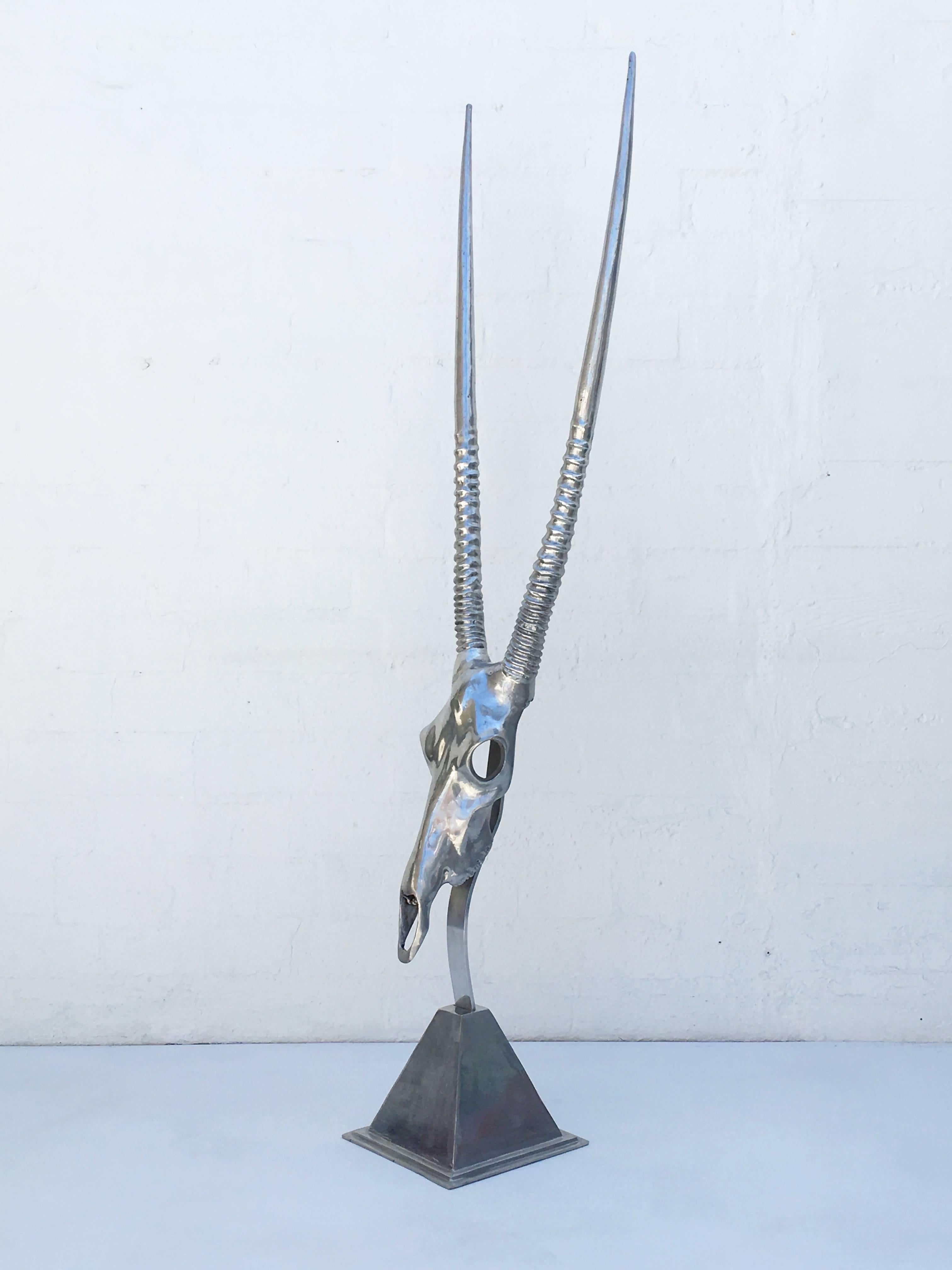 Polished Aluminum Antelope Sculpture by Arthur Court 2