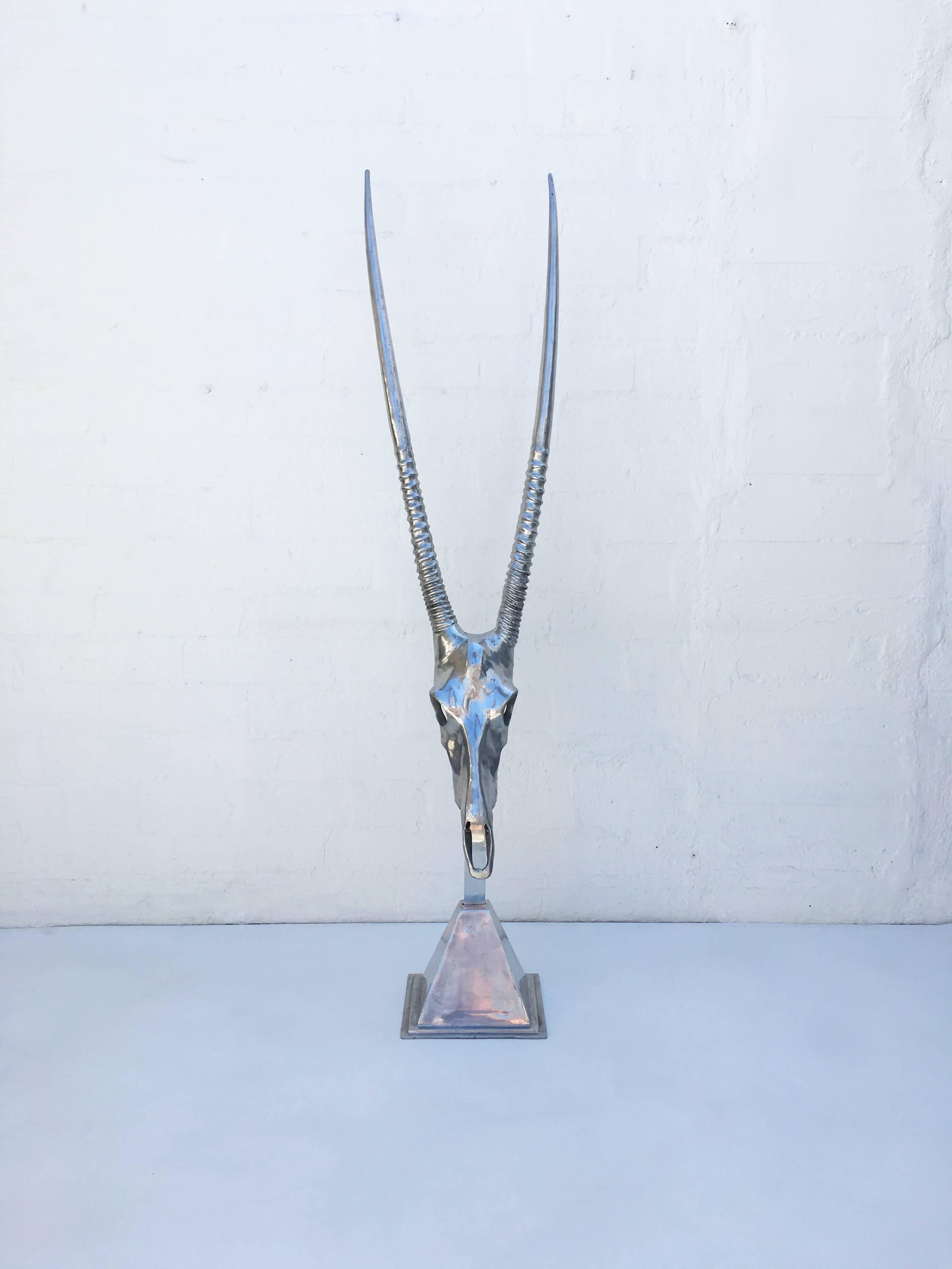 Polished Aluminum Antelope Sculpture by Arthur Court 3
