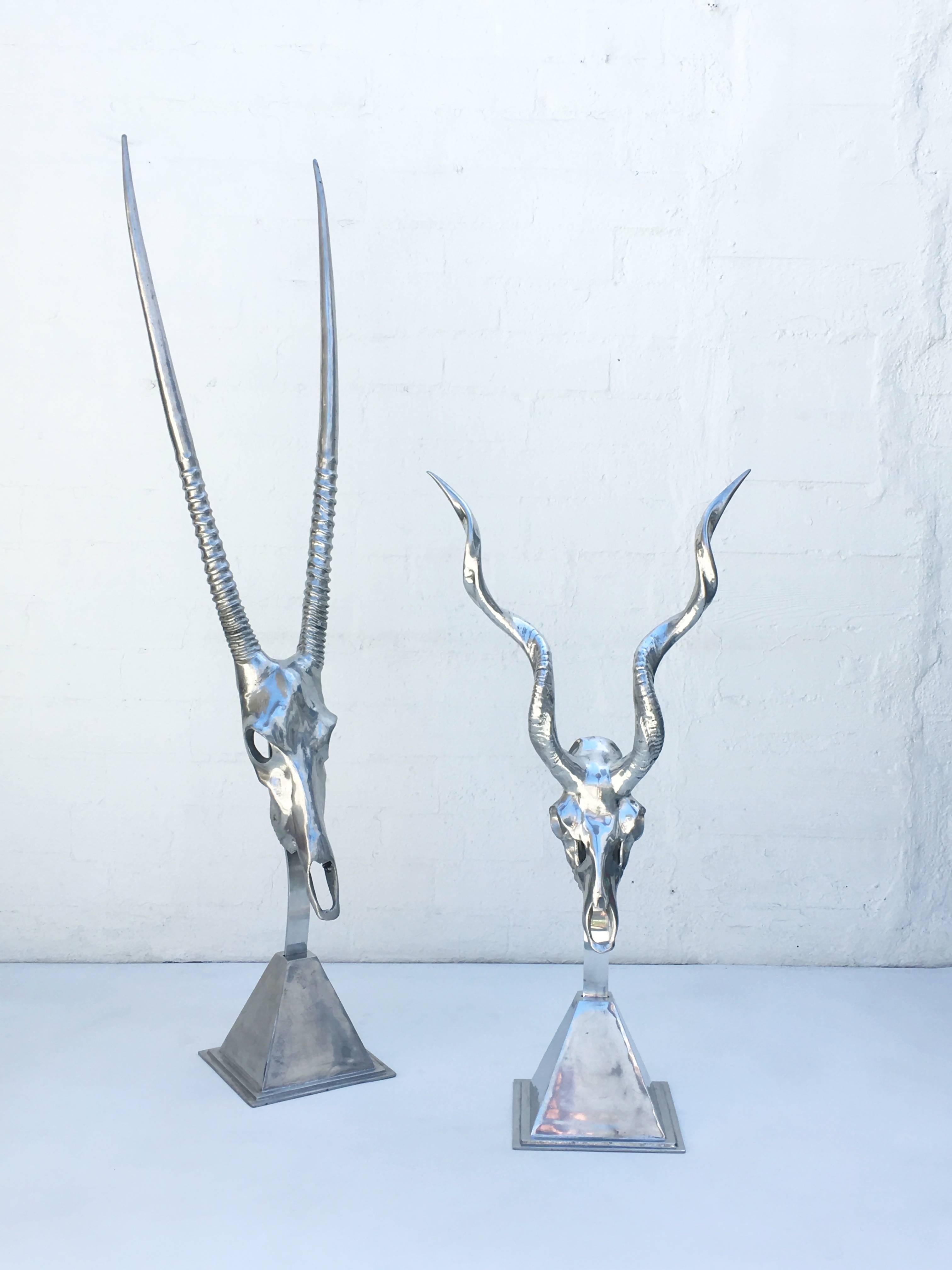 Polished Aluminum Antelope Sculpture by Arthur Court 4