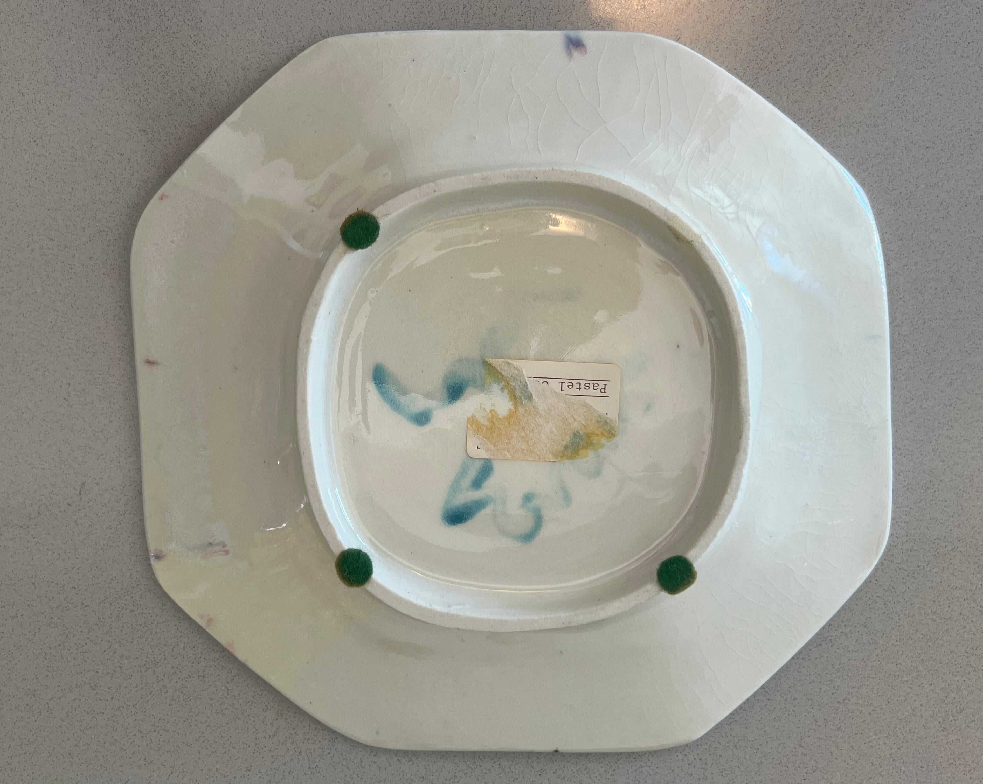 American Steve Chase Studio Pastel Speckled Ceramic Dish For Sale