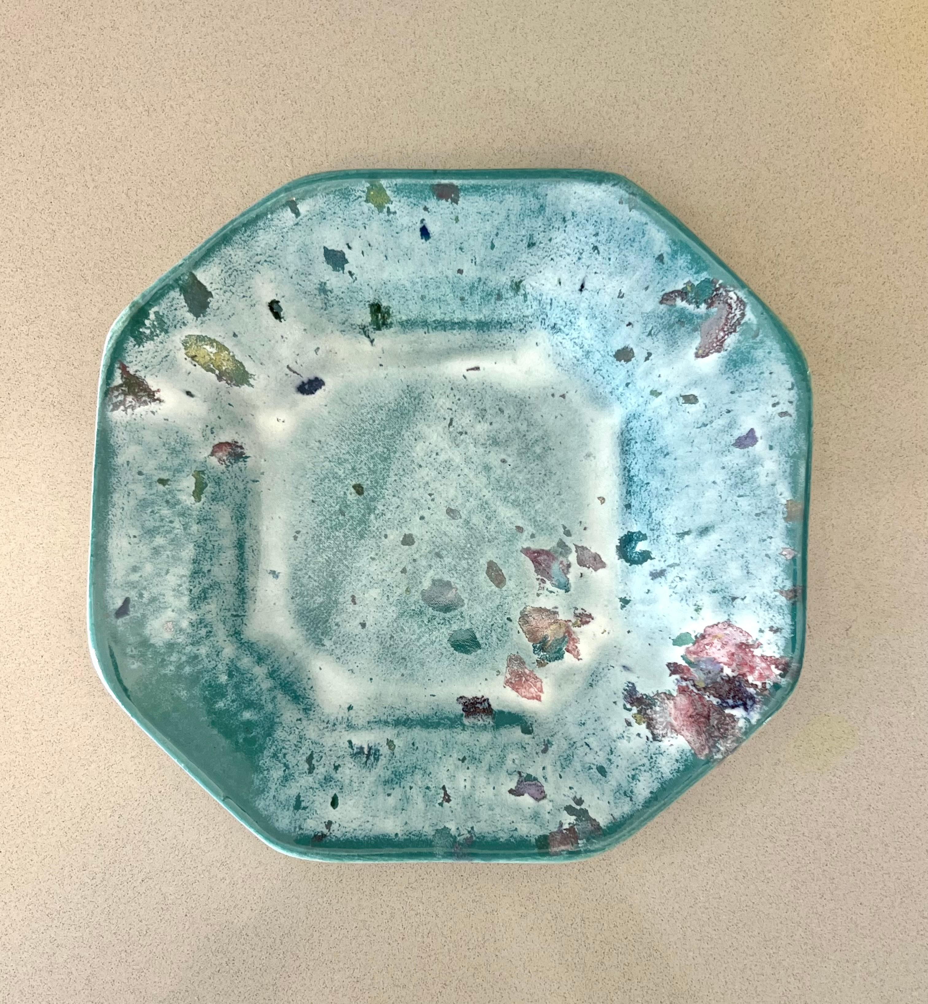 Steve Chase Studio Pastel Speckled Ceramic Dish In Excellent Condition For Sale In Palm Springs, CA
