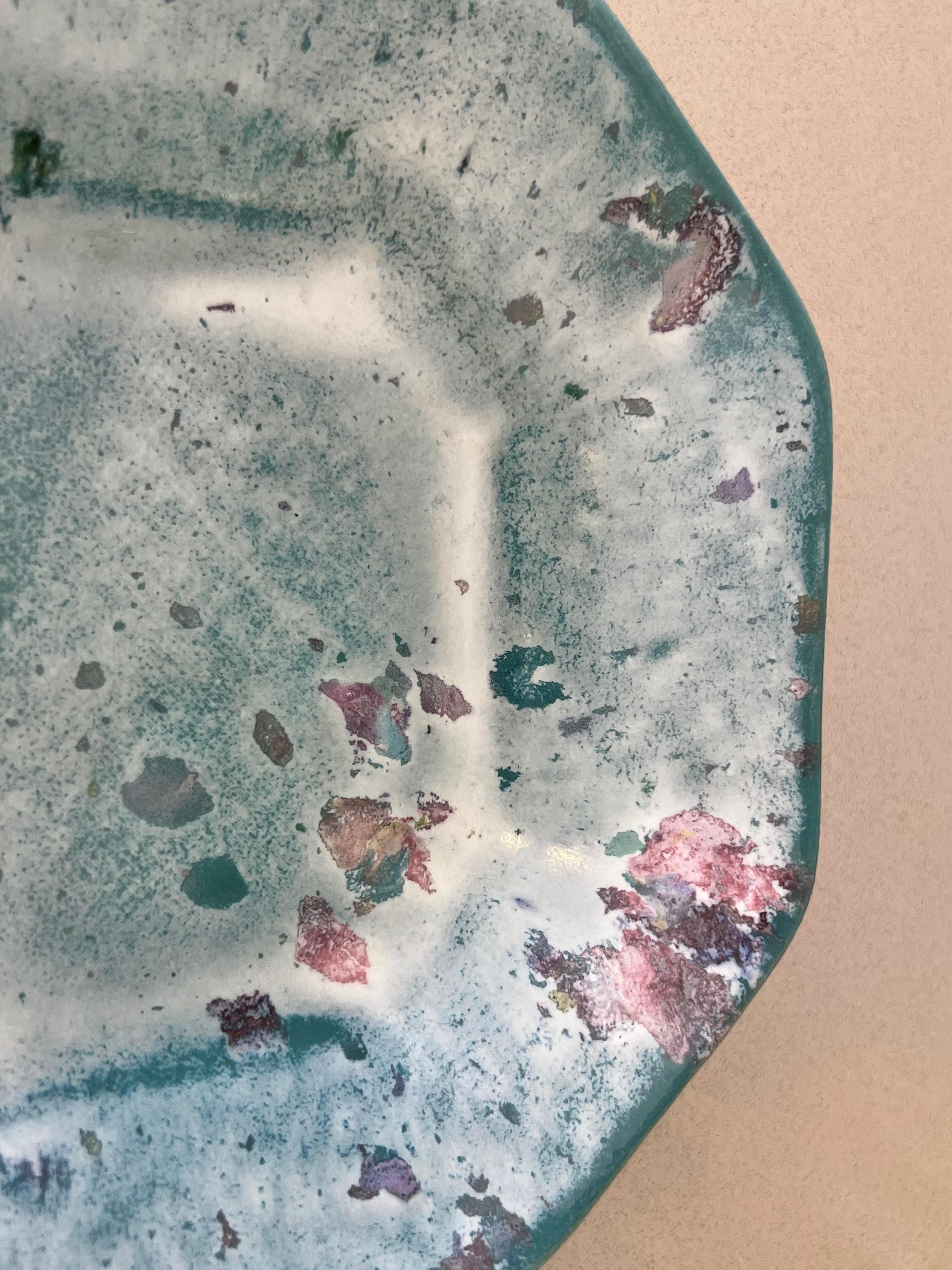 Glazed Steve Chase Studio Pastel Speckled Ceramic Dish For Sale