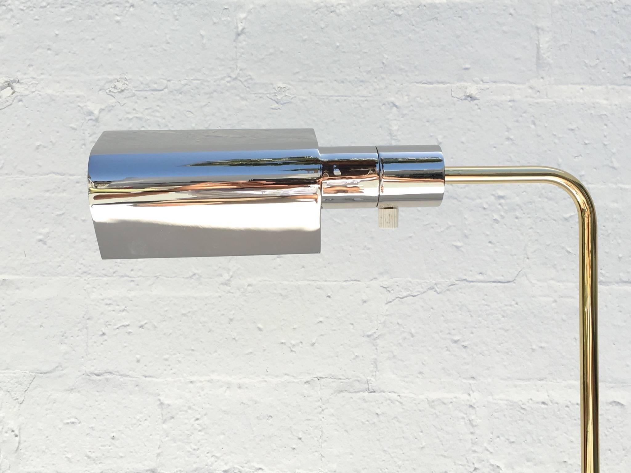Nickel and Brass Adjustable Floor Lamp by Casella 1