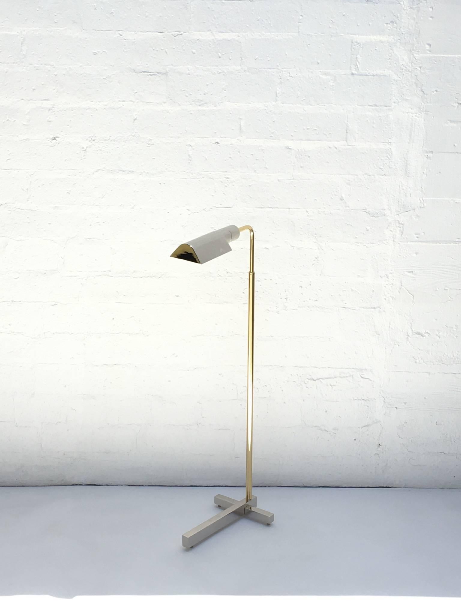 Nickel and Brass Adjustable Floor Lamp by Casella 2